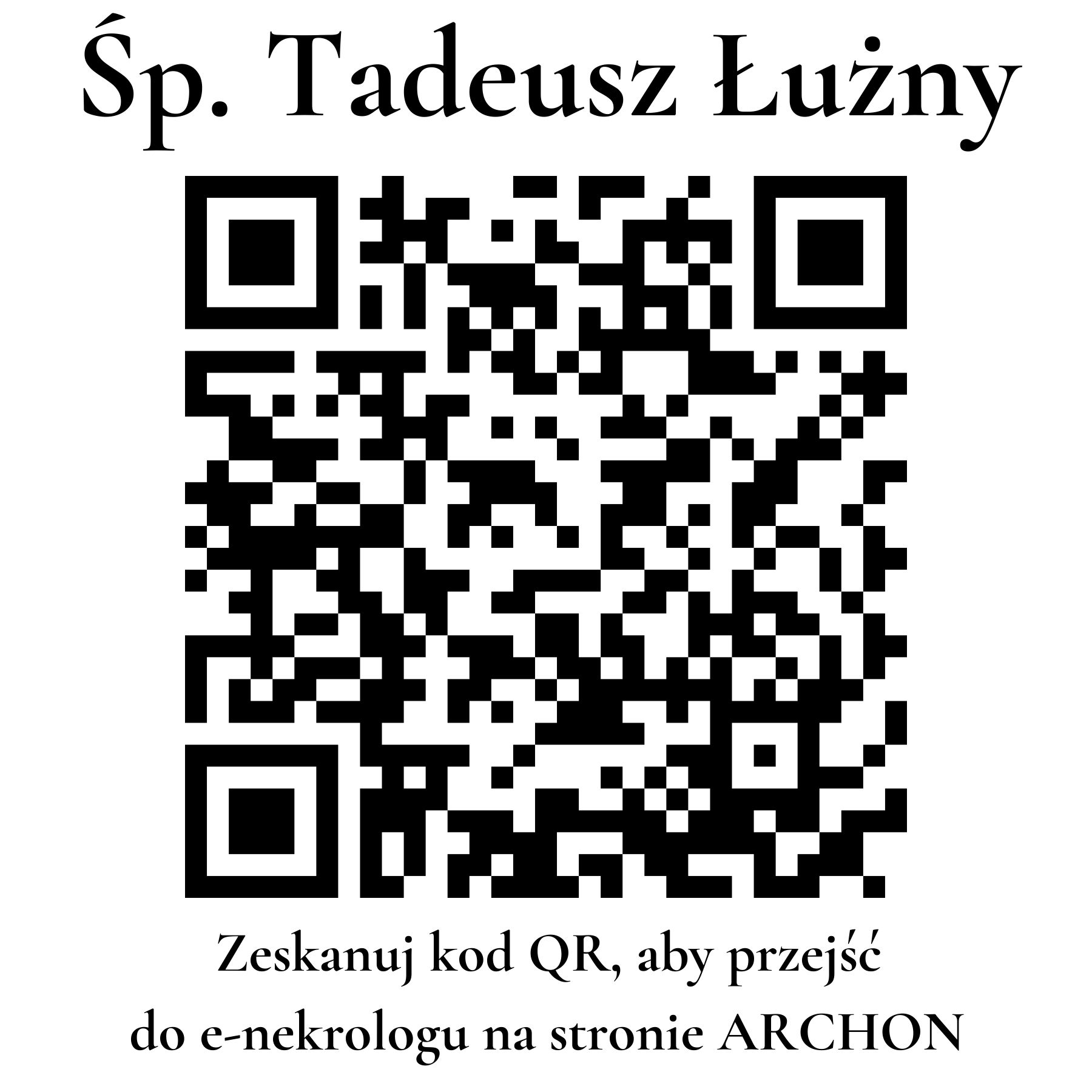 Kod QR do nekrologu Tadeusz Łużny