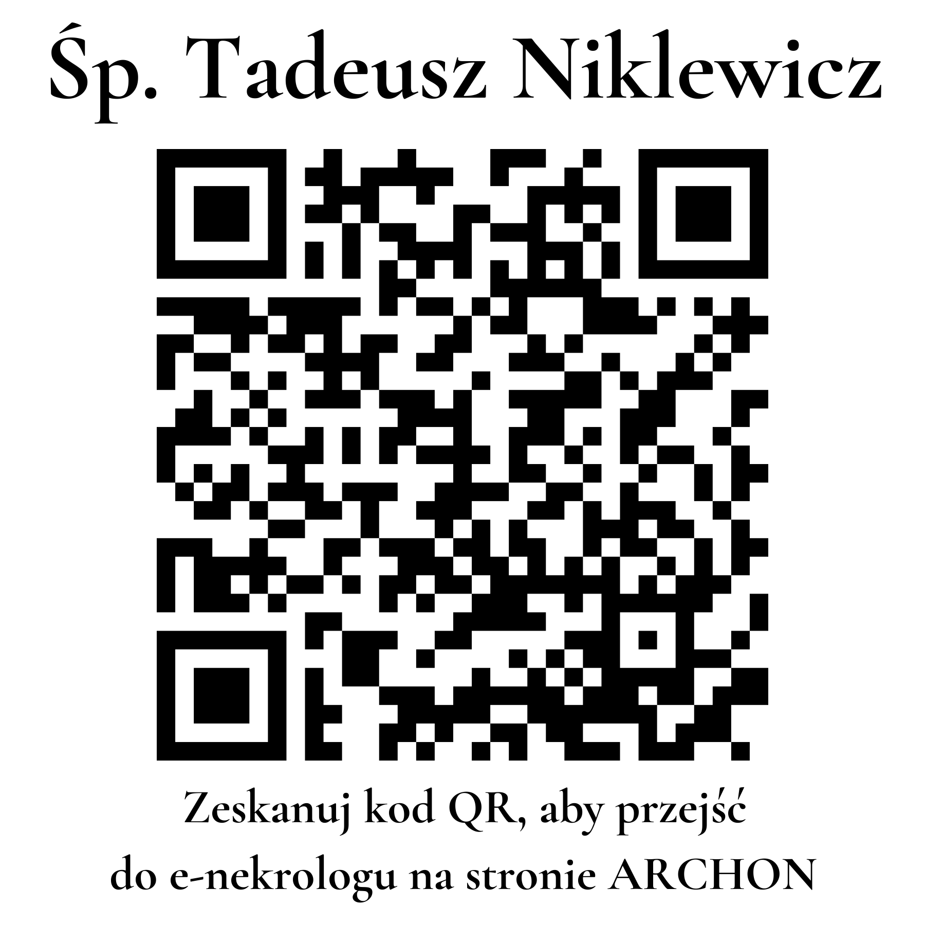 Kod QR do nekrologu Tadeusz Niklewicz