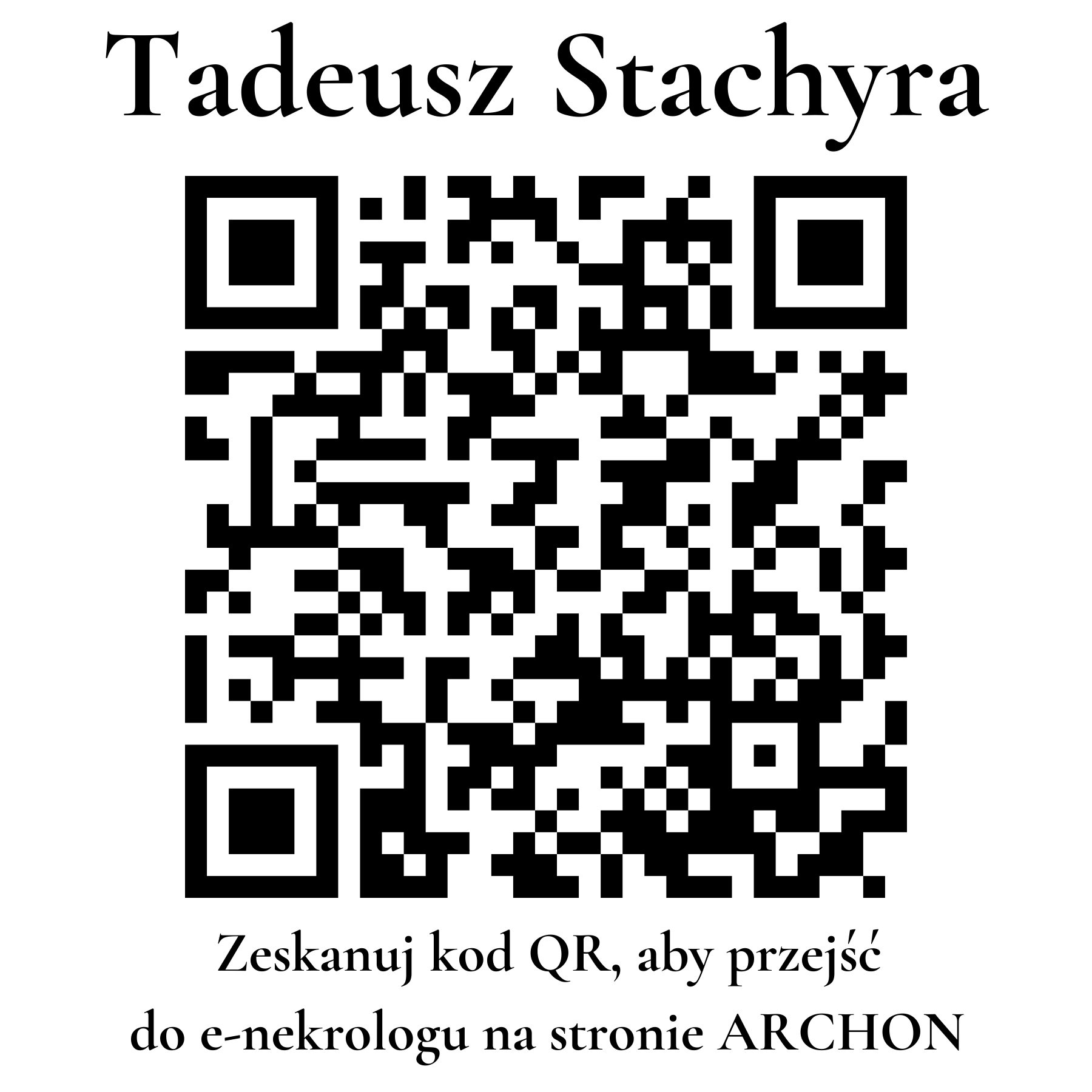 Kod QR do nekrologu Tadeusz Stachyra