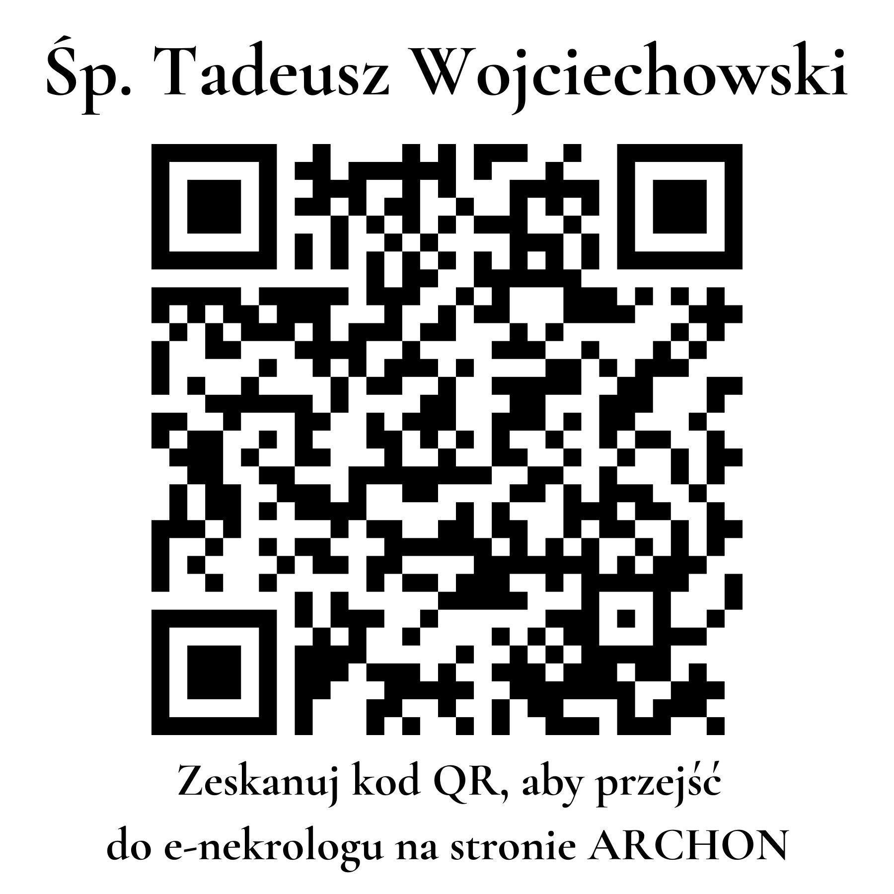 Kod QR do nekrologu Tadeusz Wojciechowski Kod QR do nekrologu Tadeusz Wojciechowski