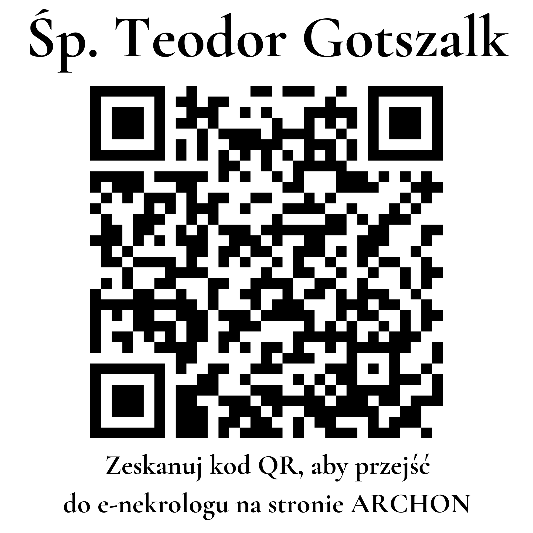Kod QR do nekrologu Teodor Gotszalk