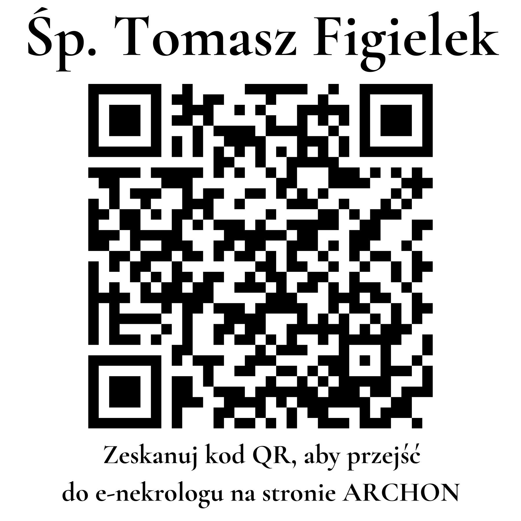 Kod QR do nekrologu Tomasz Figielek