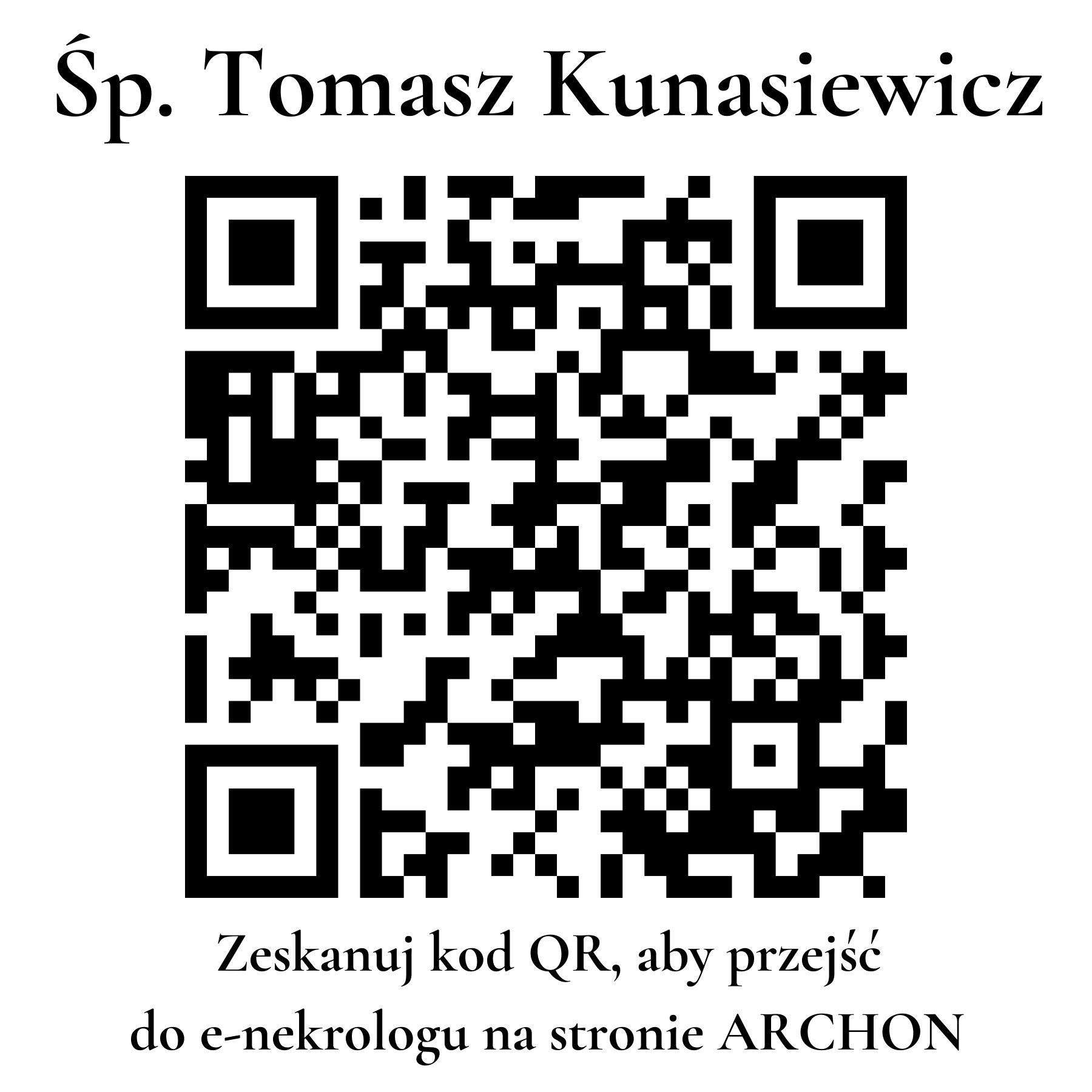Kod QR do nekrologu Tomasz Kunasiewicz
