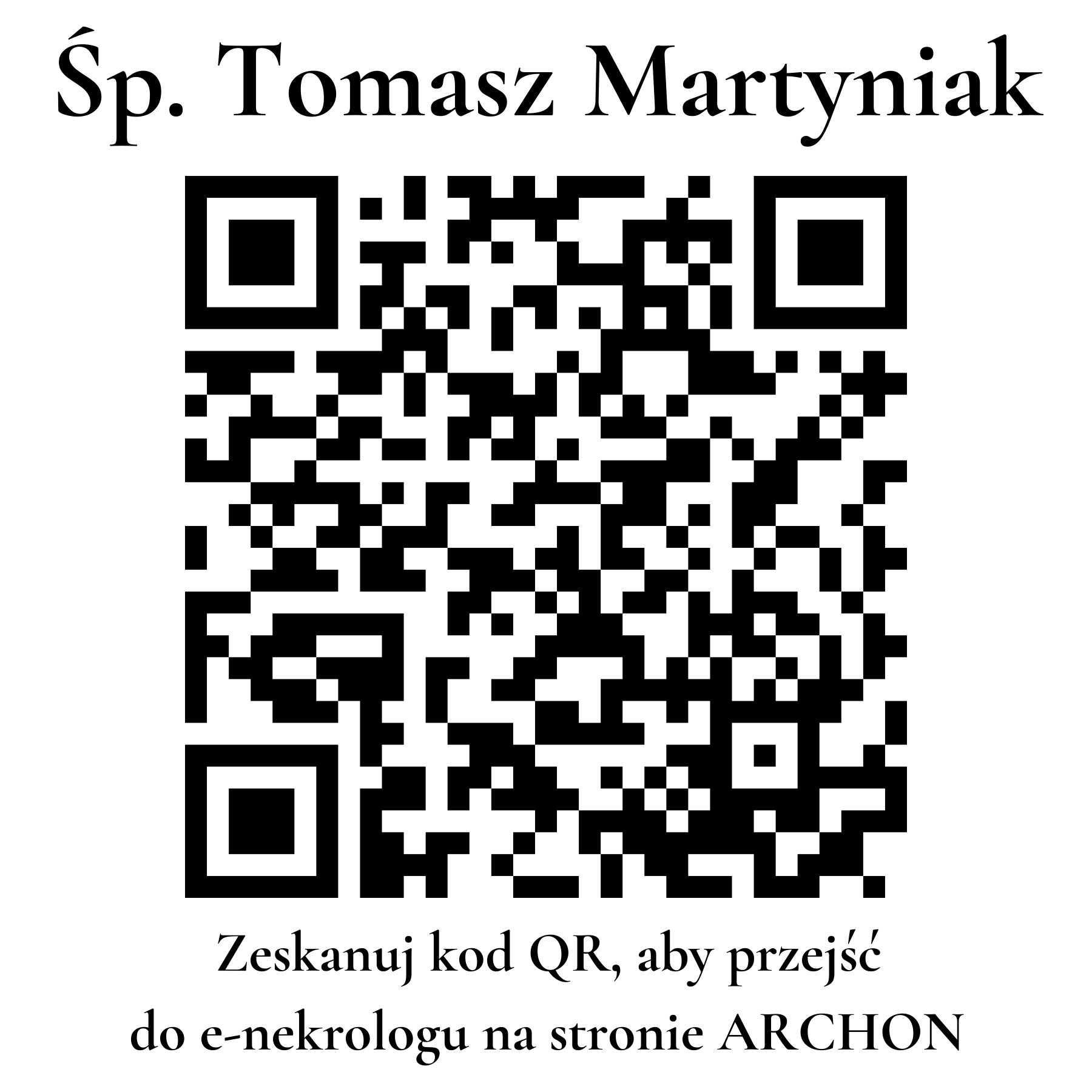 Kod QR do nekrologu Tomasz Martyniak