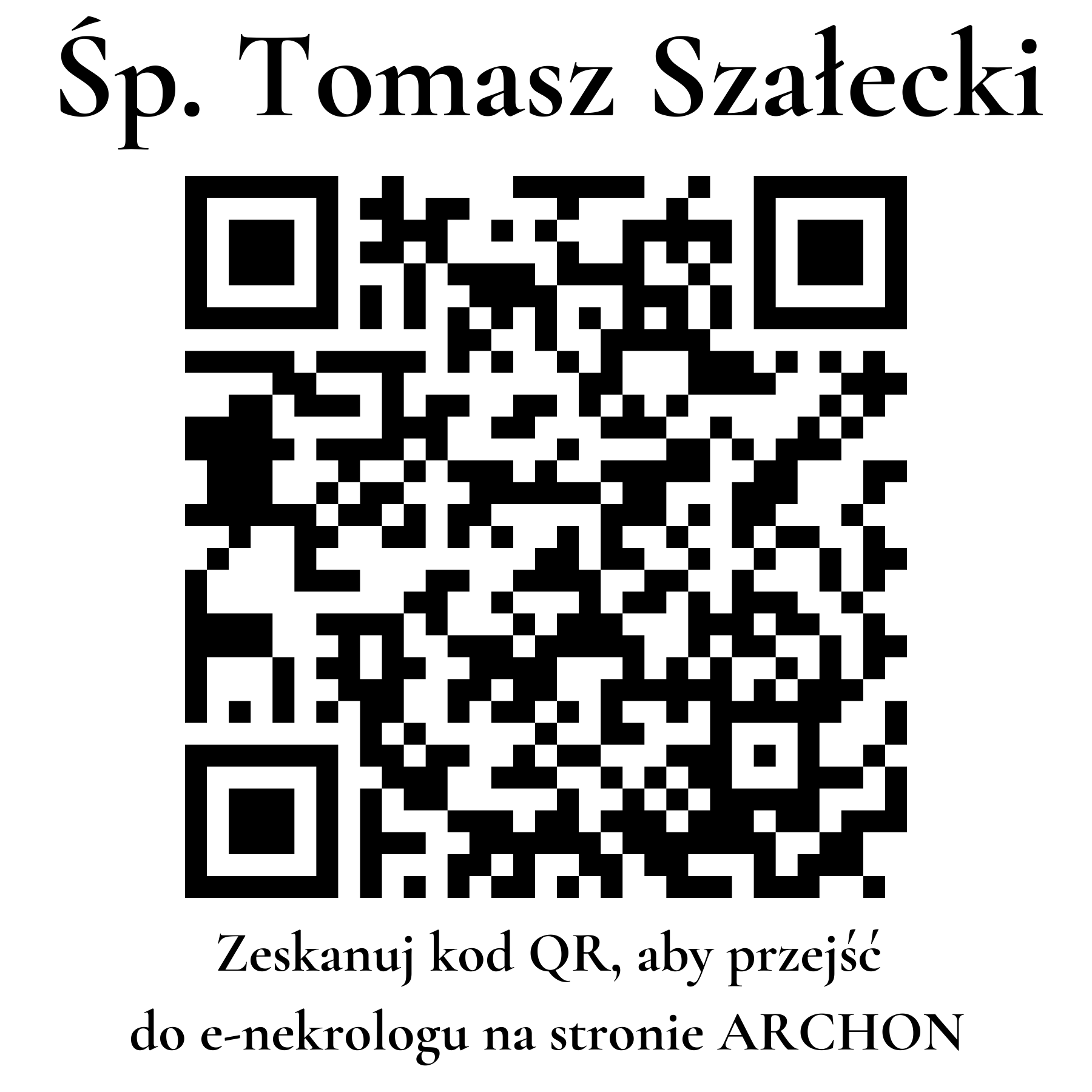 Kod QR do nekrologu Tomasz Szałecki