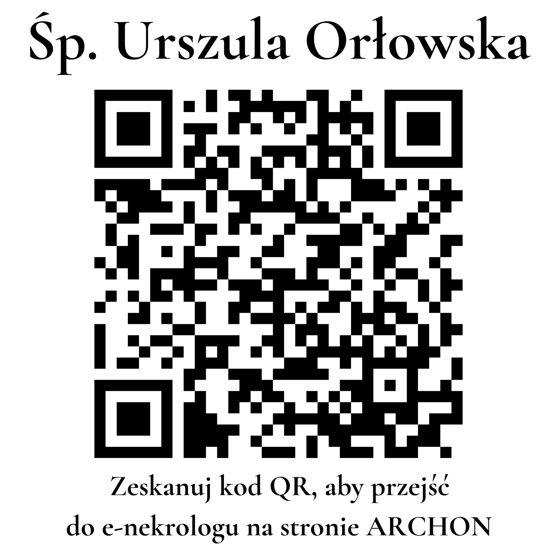 Kod QR do nekrologu Urszula Orłowska