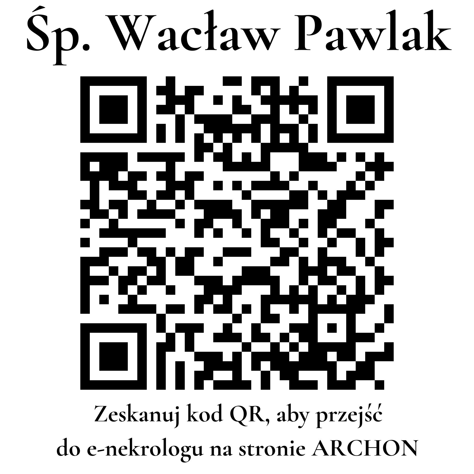 Kod QR do nekrologu Wacław Pawlak Kod QR do nekrologu Wacław Pawlak