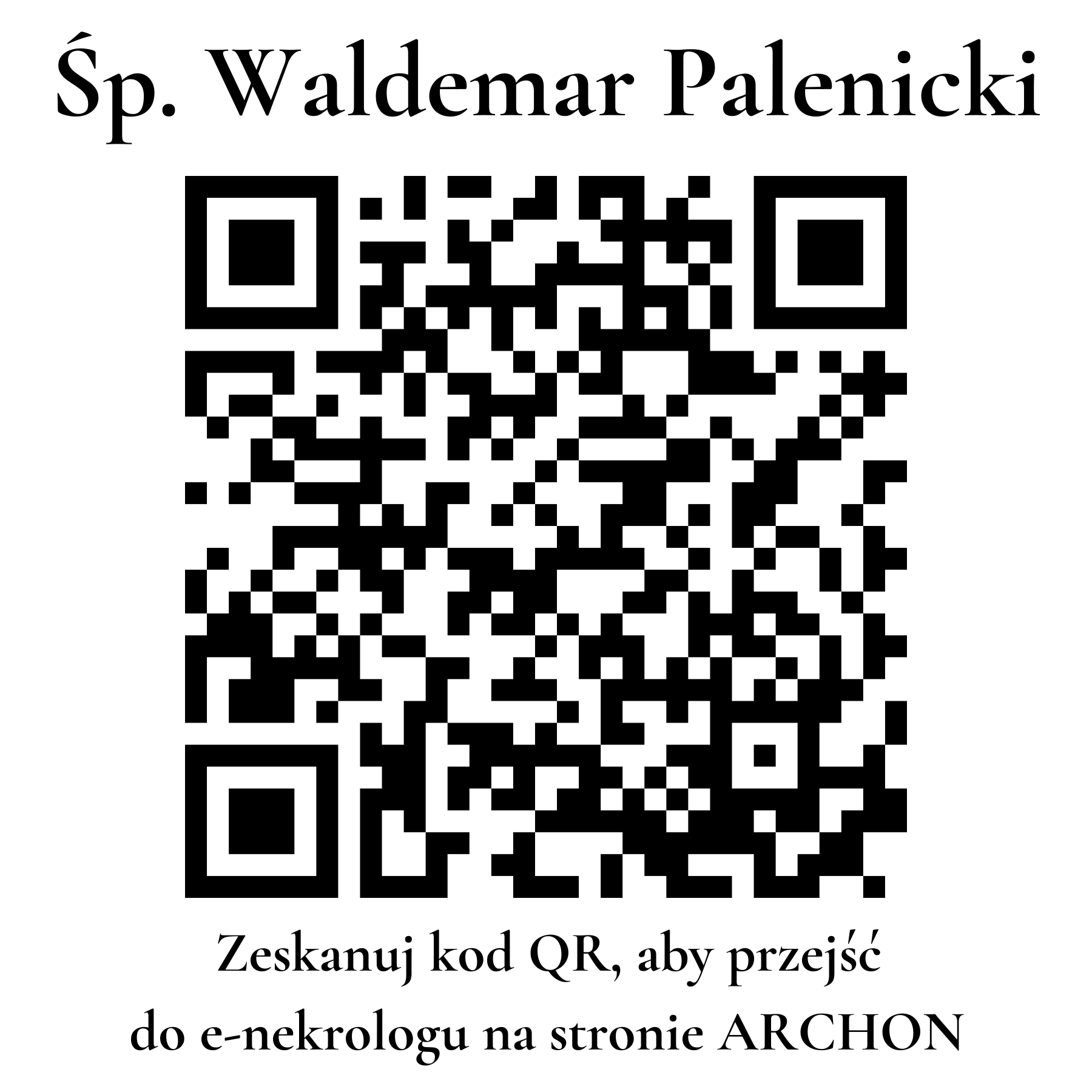 Kod QR do nekrologu Waldemar Palenicki