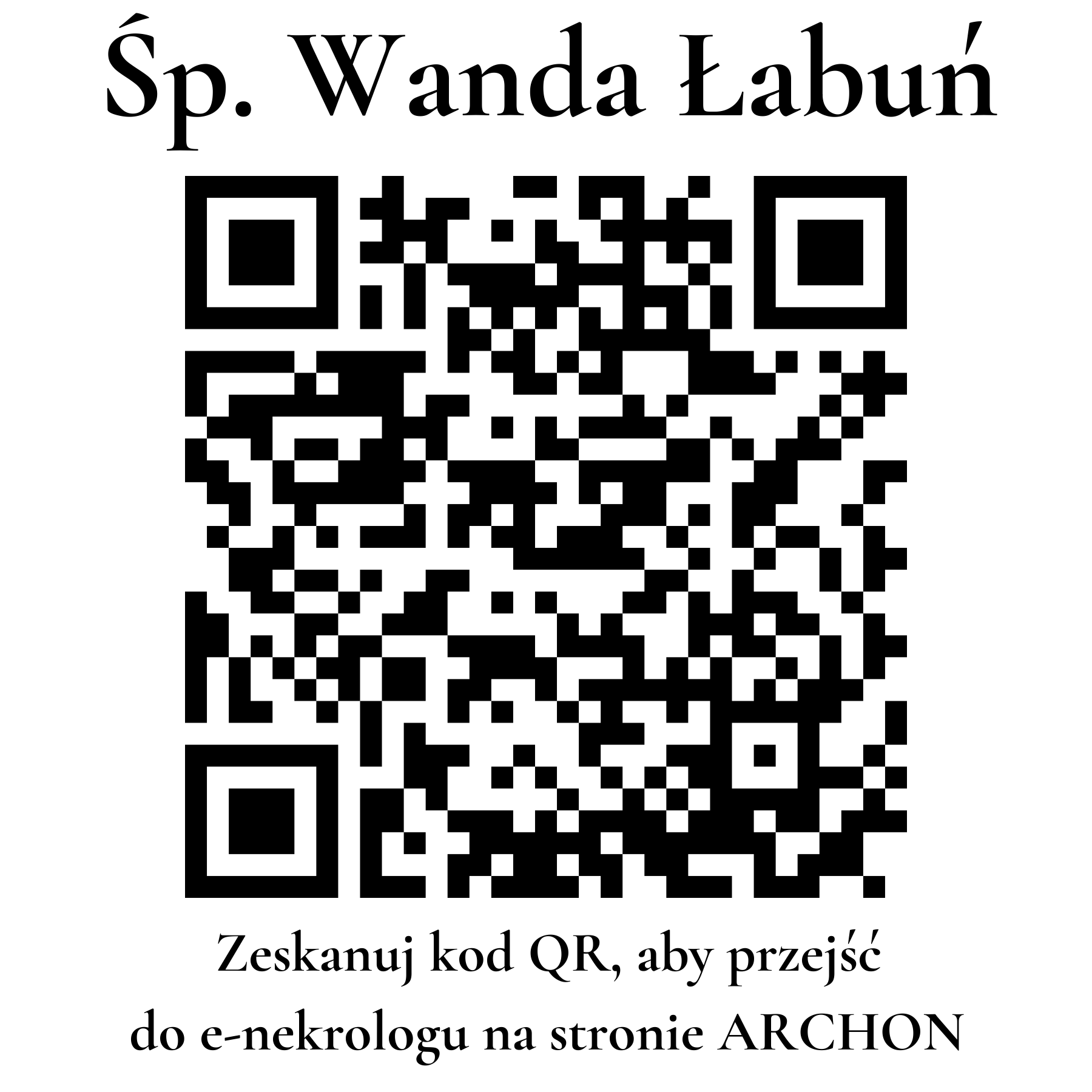 Kod QR do nekrologu Wanda Łabuń