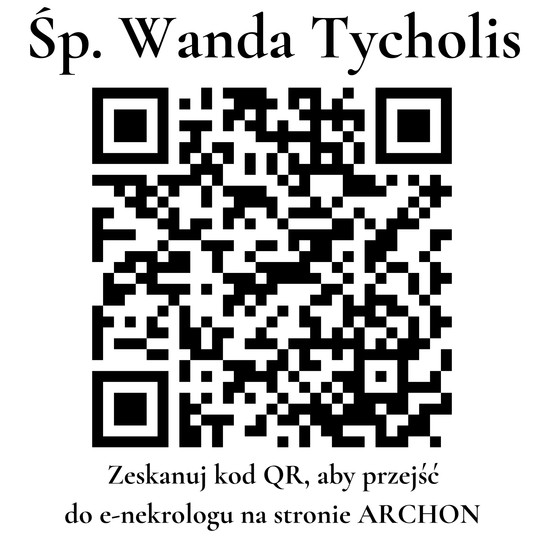 Kod QR do nekrologu Wanda Tycholis