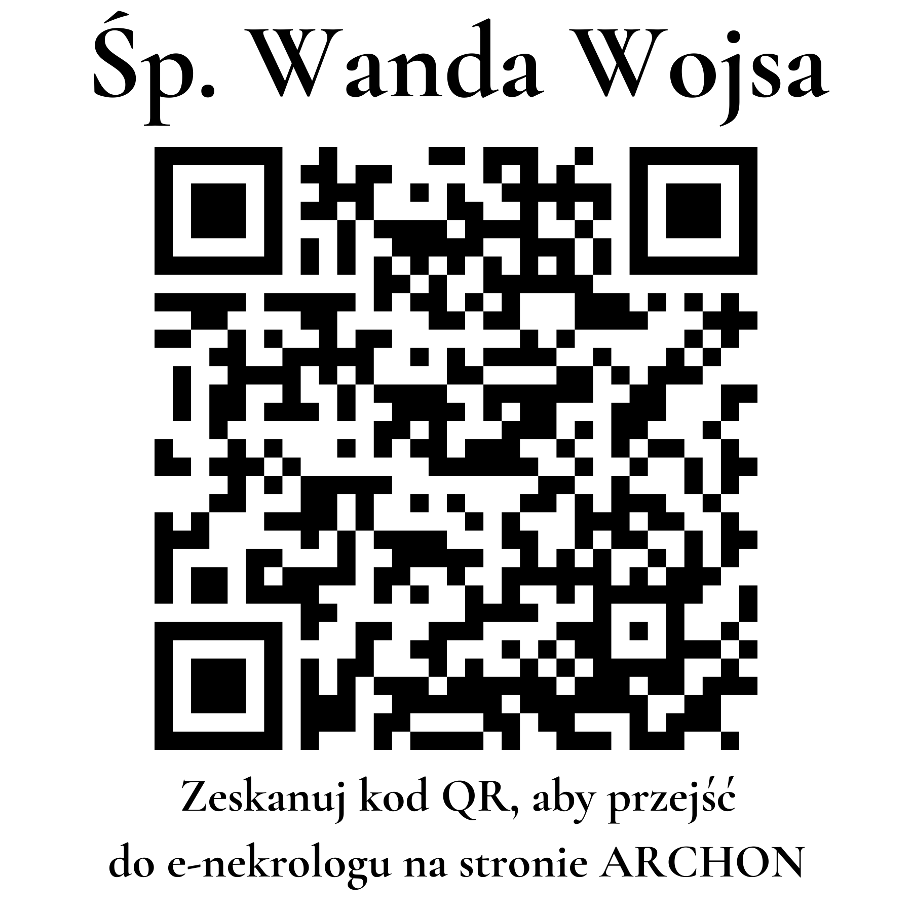 Kod QR do nekrologu Wanda Wojsa