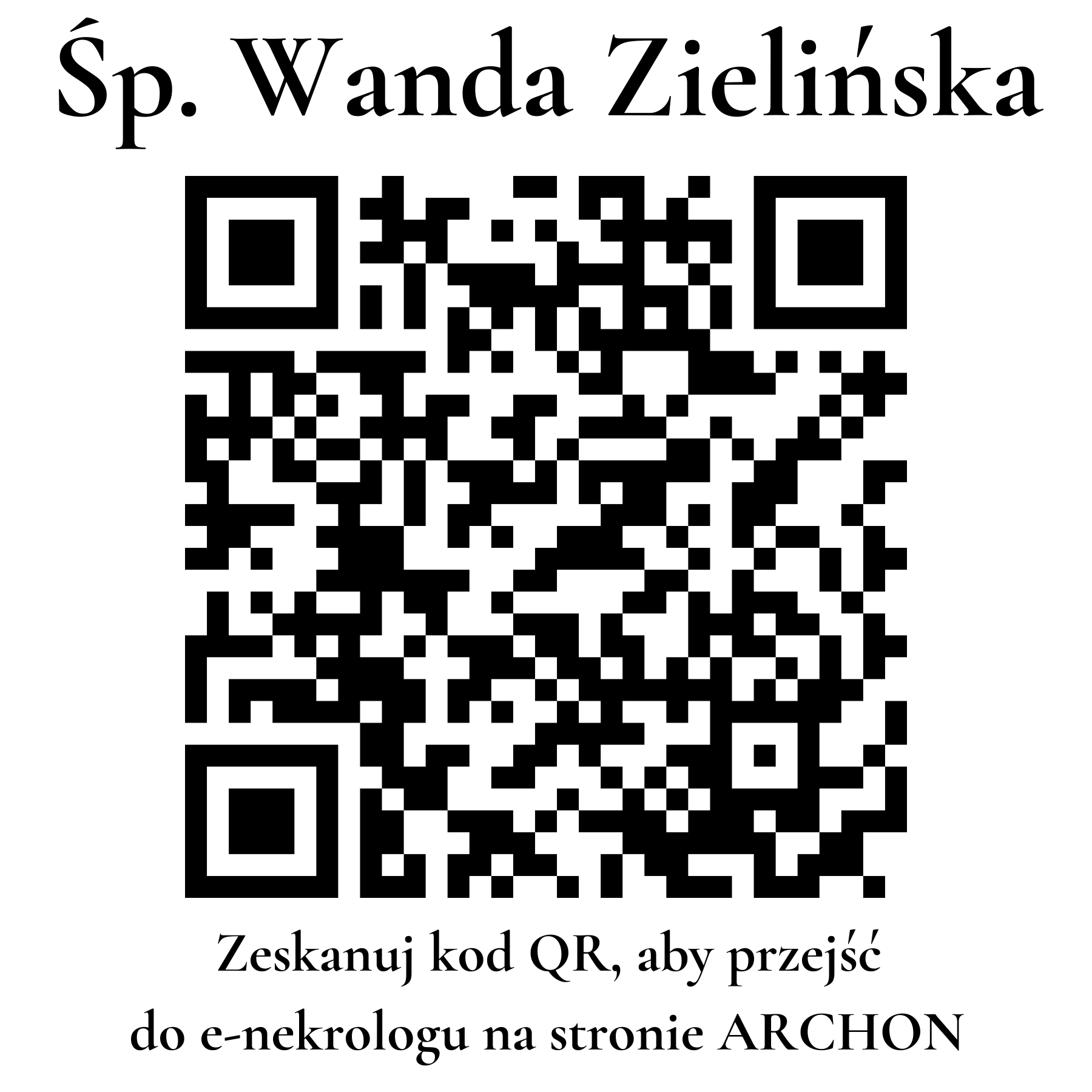 Kod QR do nekrologu Wanda Zielińska