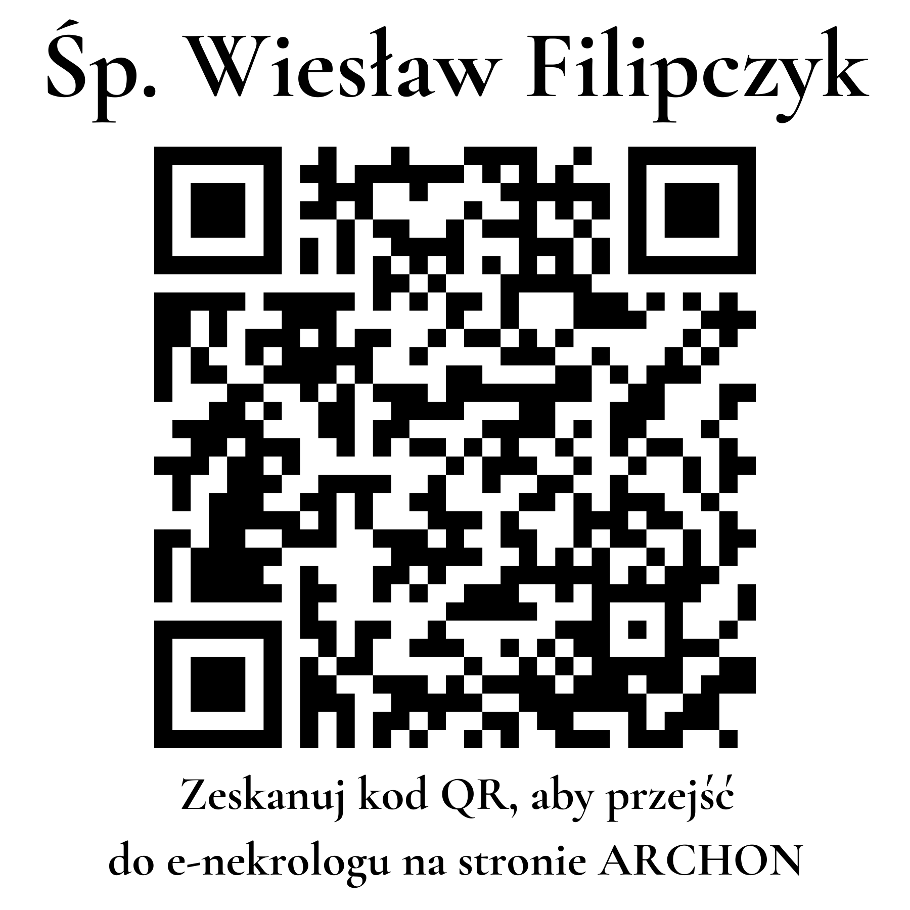 Kod QR do nekrologu Wiesław Filipczyk