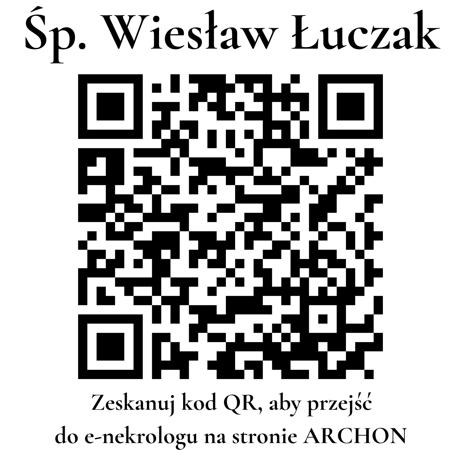 Kod QR do nekrologu Wiesław Łuczak