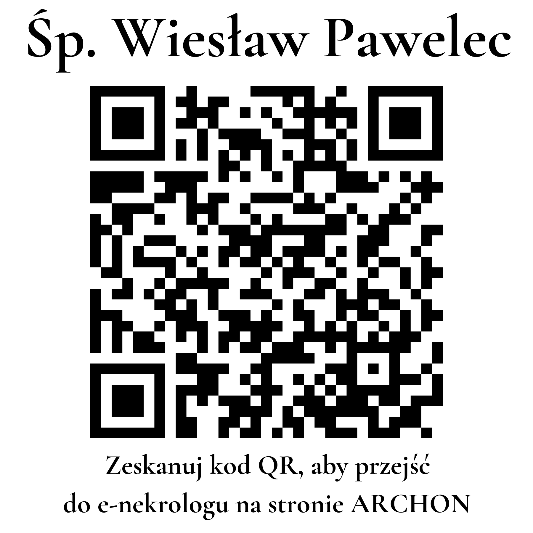 Kod QR do nekrologu Wiesław Pawelec
