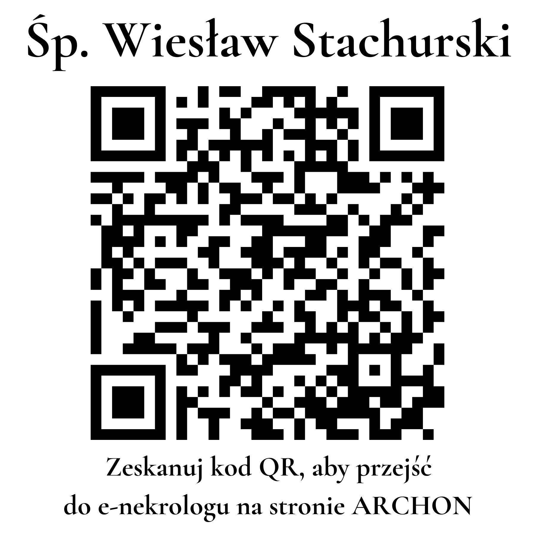 Kod QR do nekrologu Wiesław Stachurski