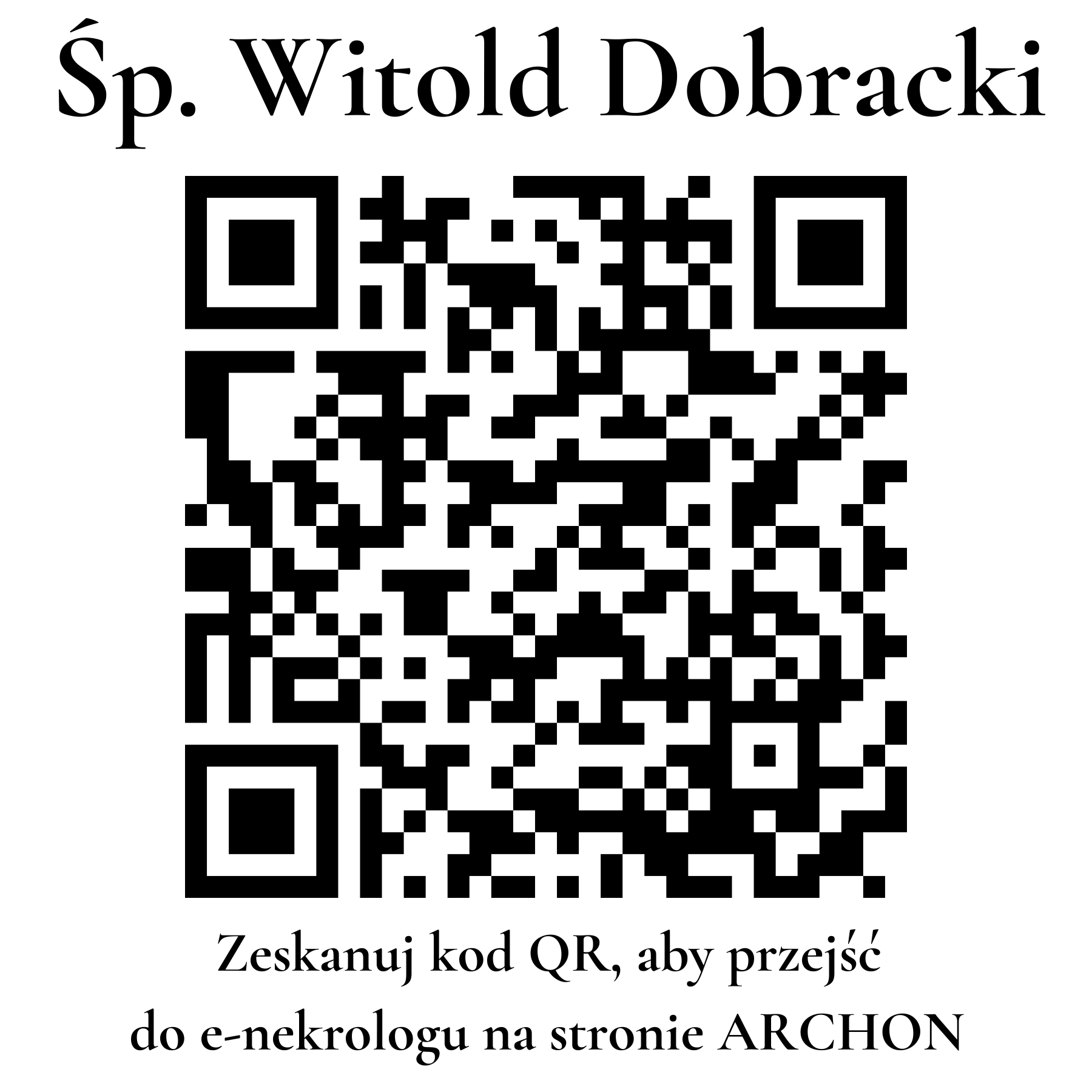 Kod QR do nekrologu Witold Dobracki