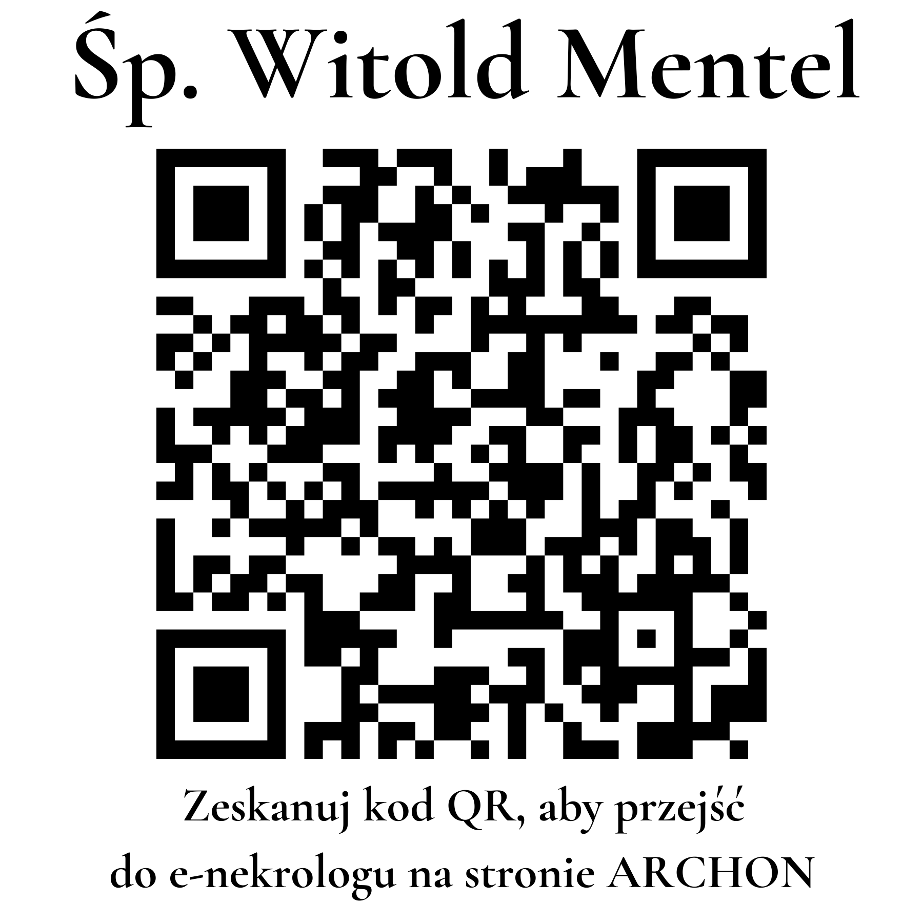 Kod QR do nekrologu Witold Mentel