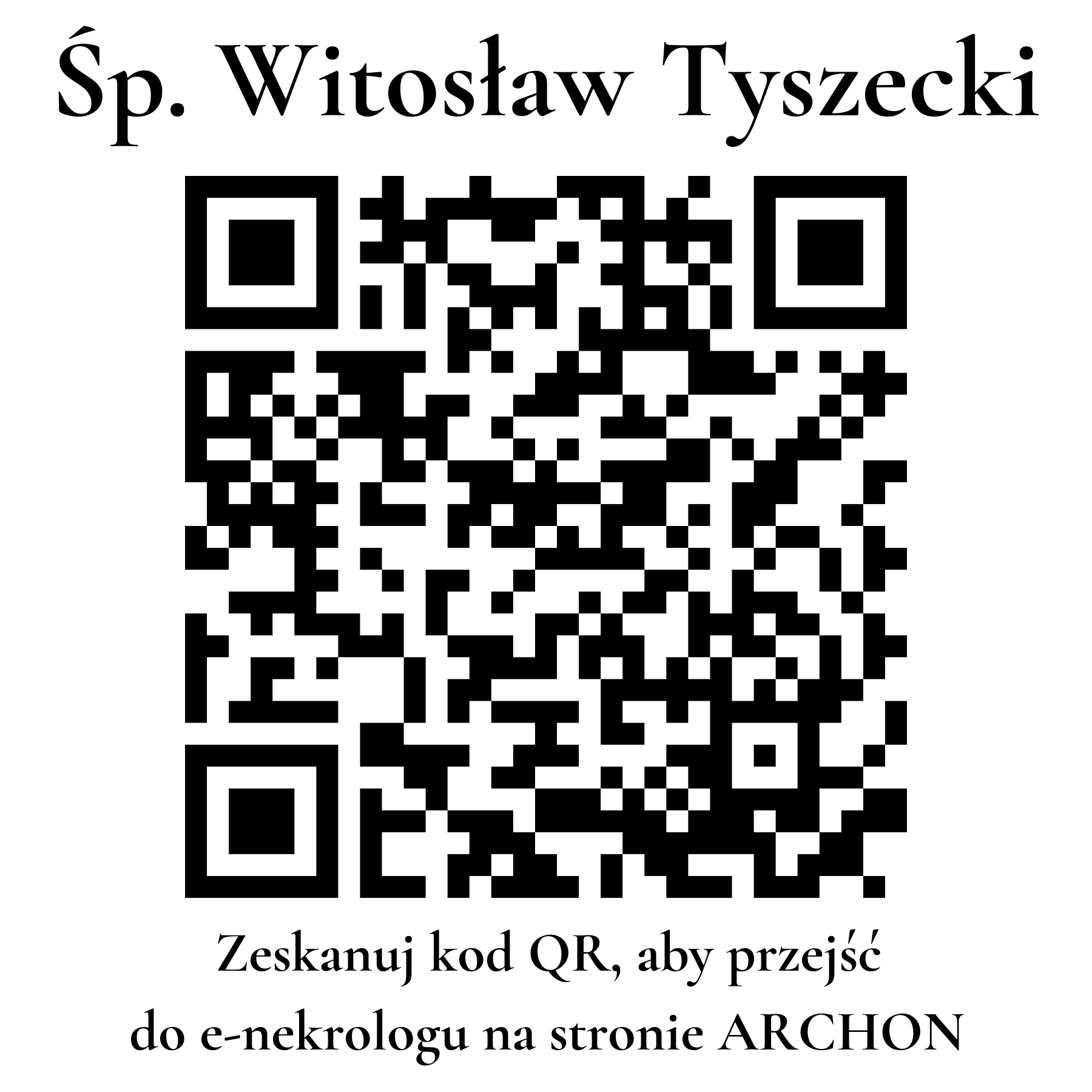 Kod QR do nekrologu Witosław Tyszecki