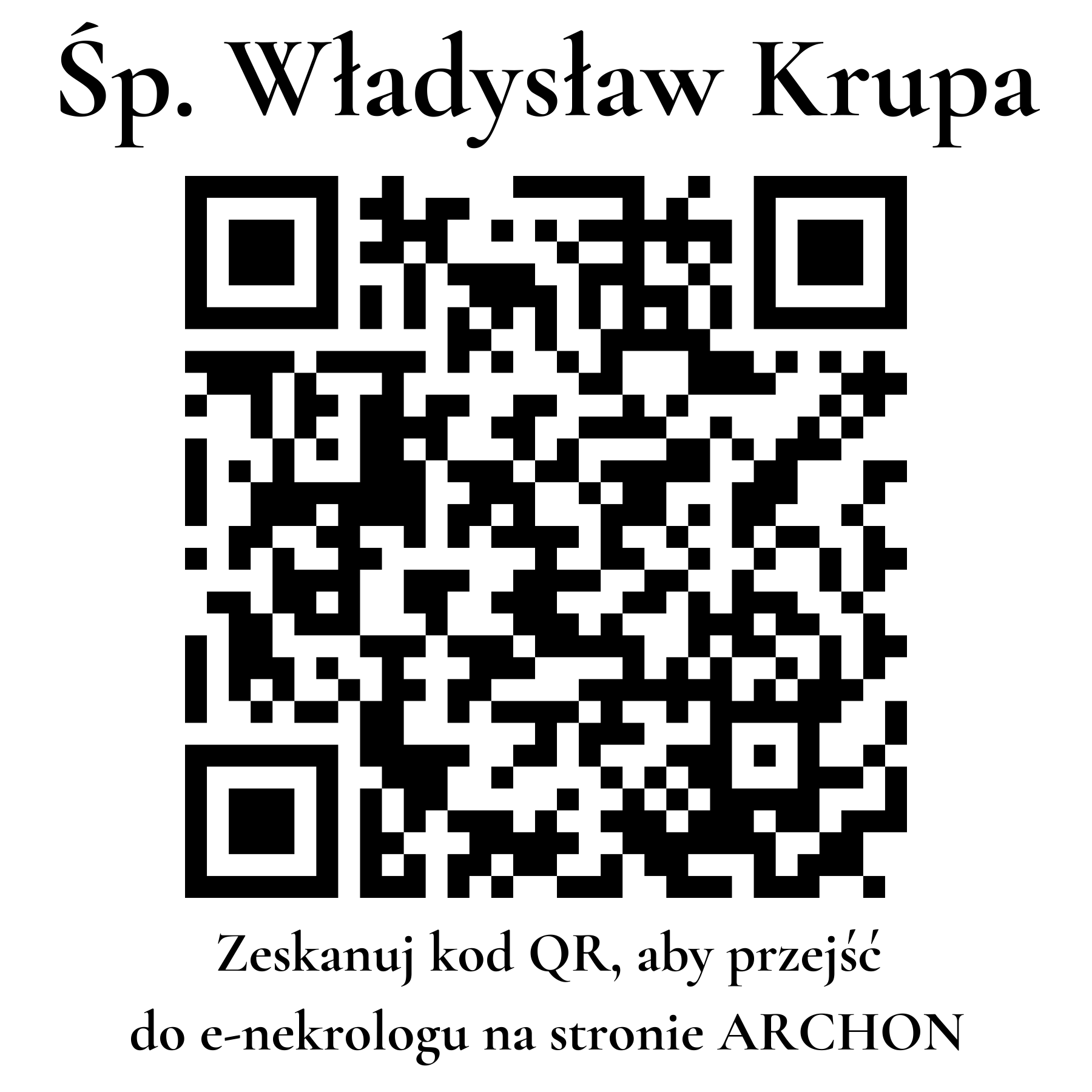 Kod QR do nekrologu Władysław Krupa Kod QR do nekrologu Władysław Krupa