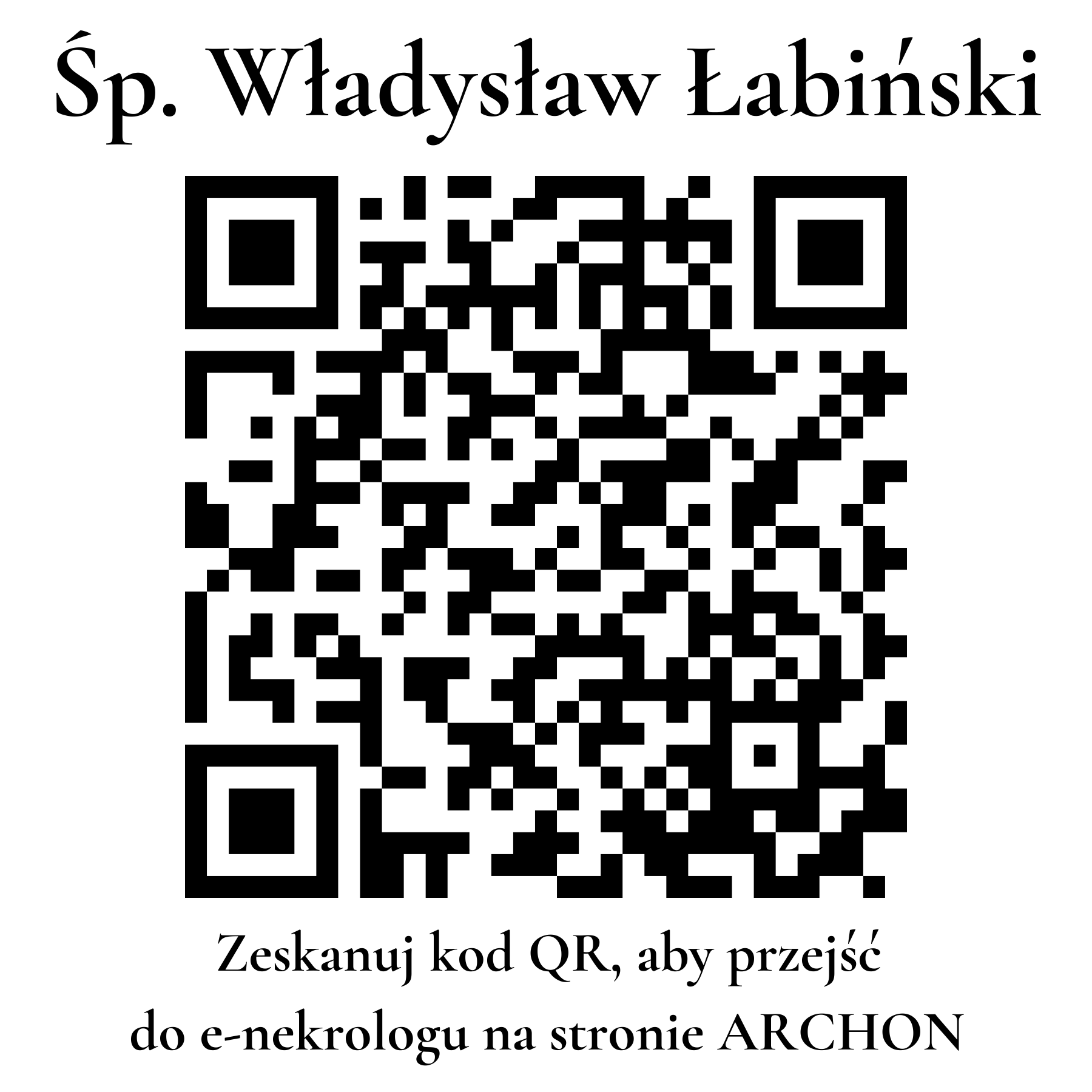 Kod QR do nekrologu Władysław Łabiński Kod QR do nekrologu Władysław Łabiński