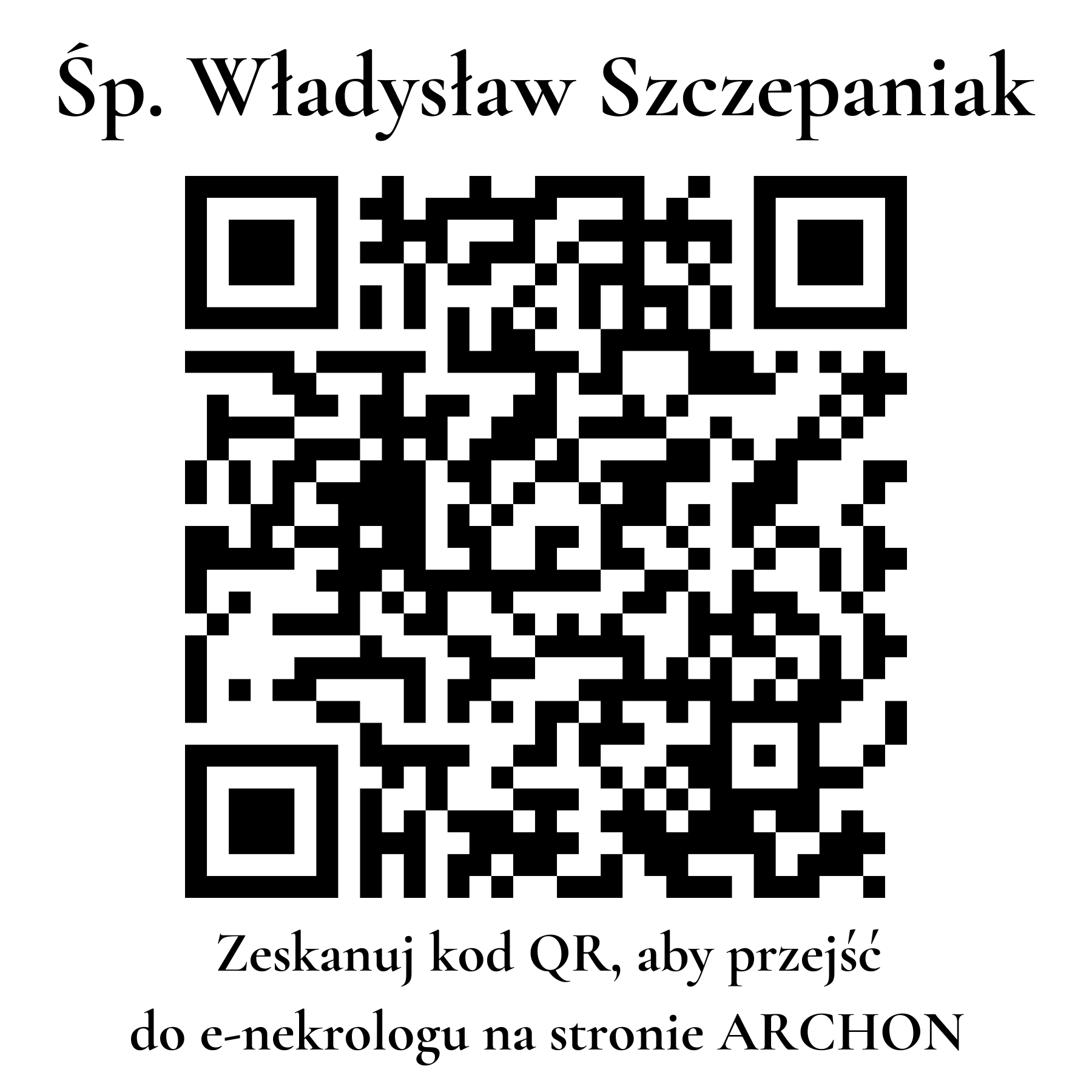 Kod QR do nekrologu Władysław Szczepaniak