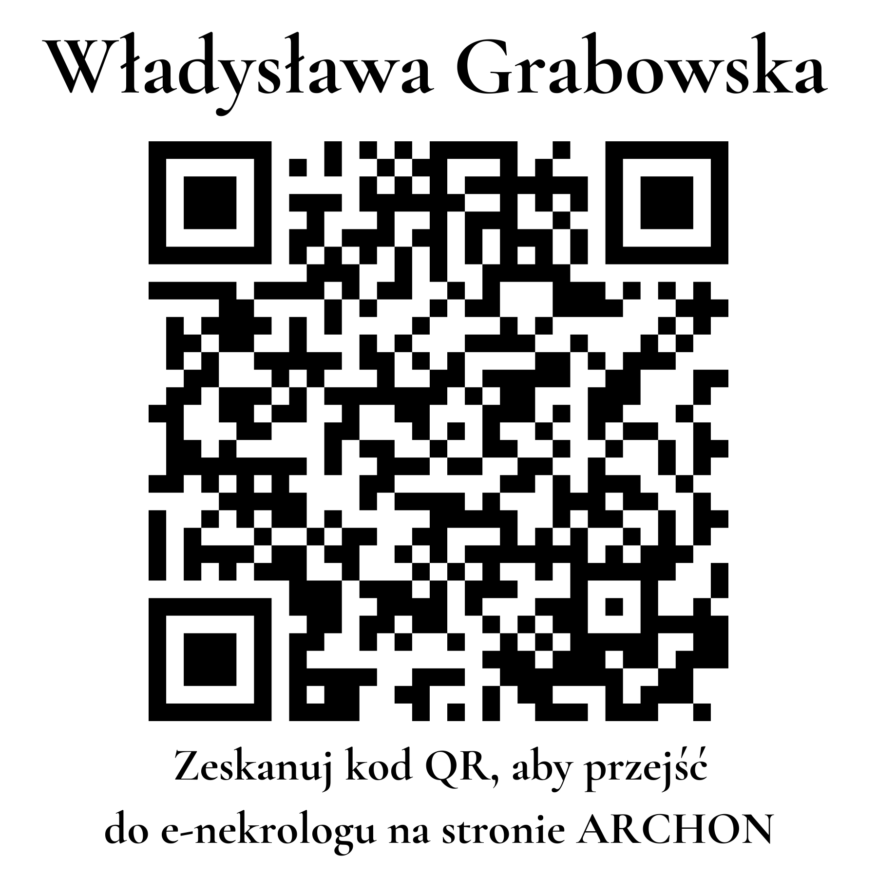 Kod QR do nekrologu Władysława Grabowska