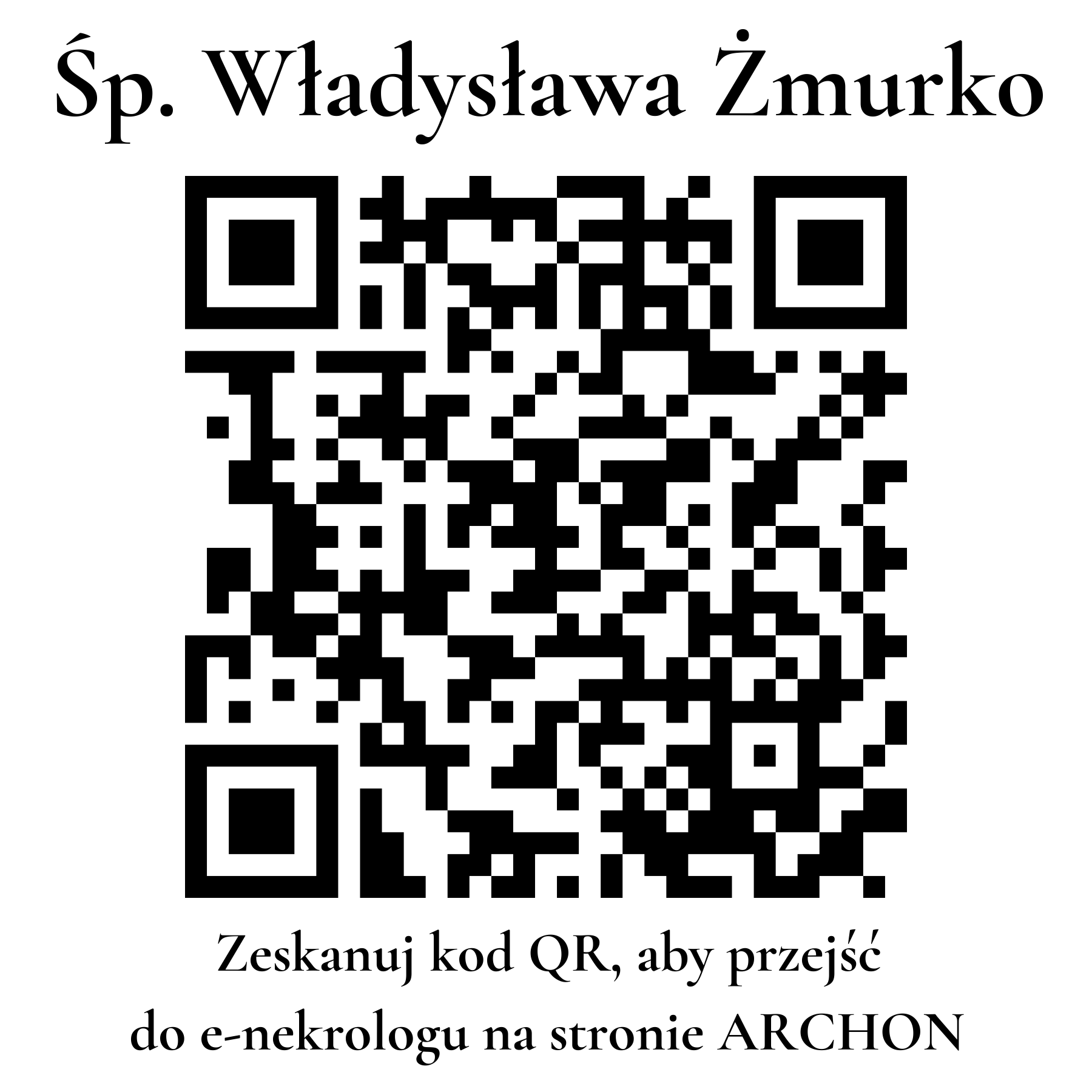 Kod QR do nekrologu Władysława Żmurko