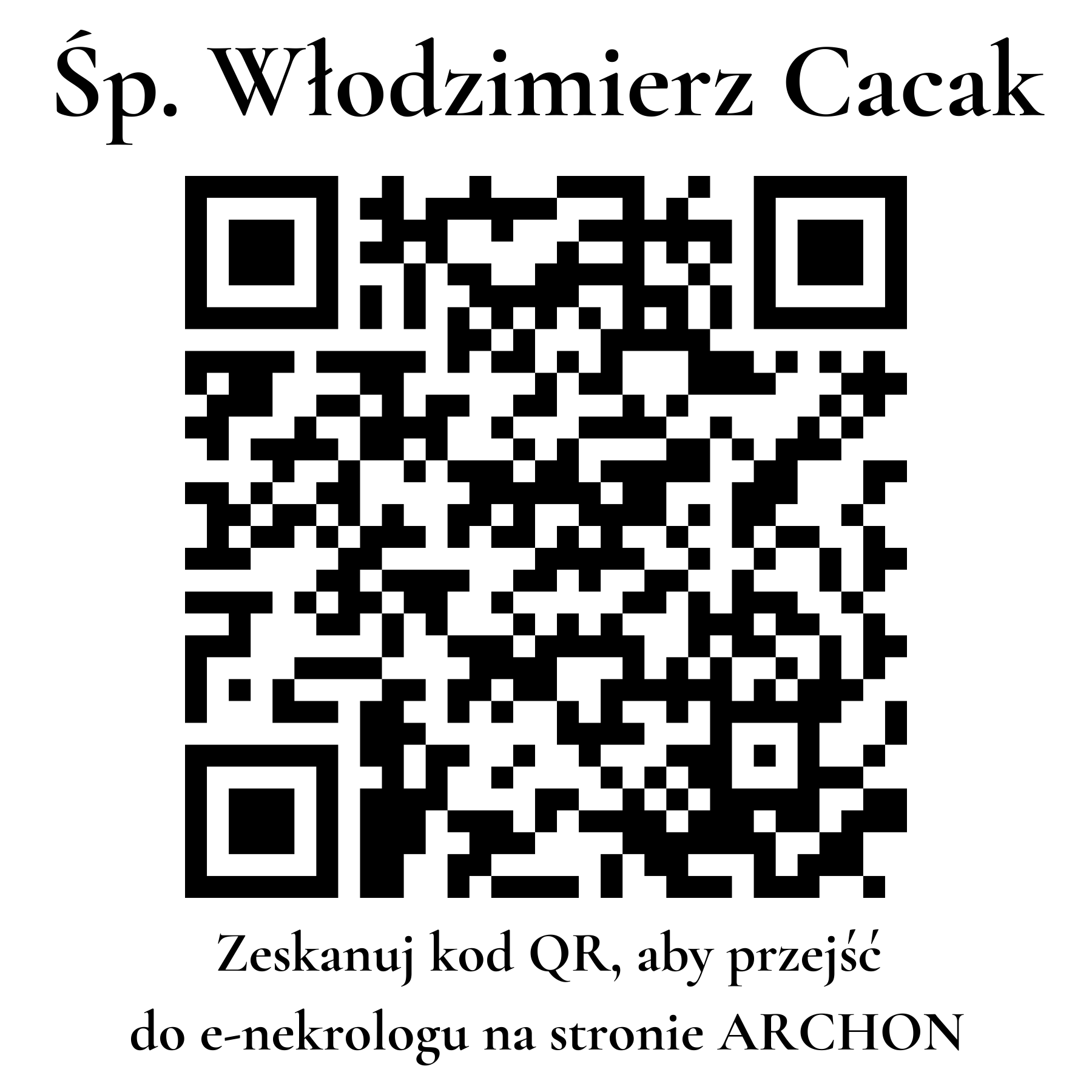 Kod QR do nekrologu Włodzimierz Cacak