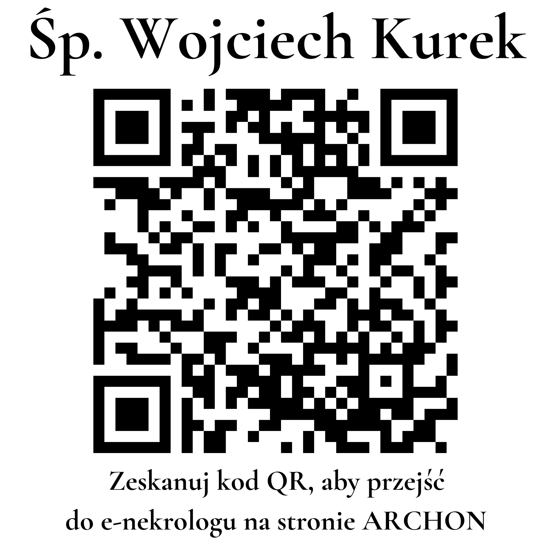 Kod QR do nekrologu Wojciech Kurek Kod QR do nekrologu Wojciech Kurek