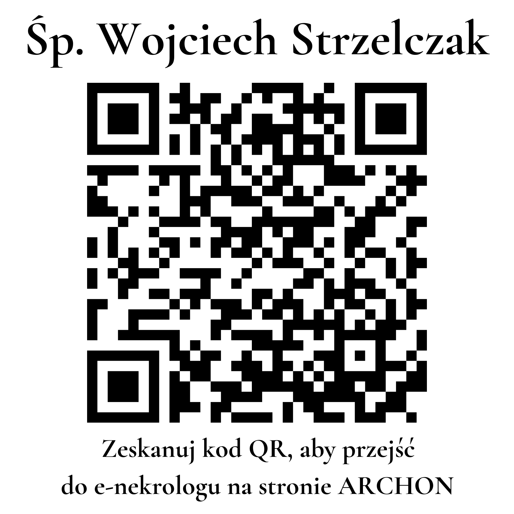 Kod QR do nekrologu Wojciech Strzelczak