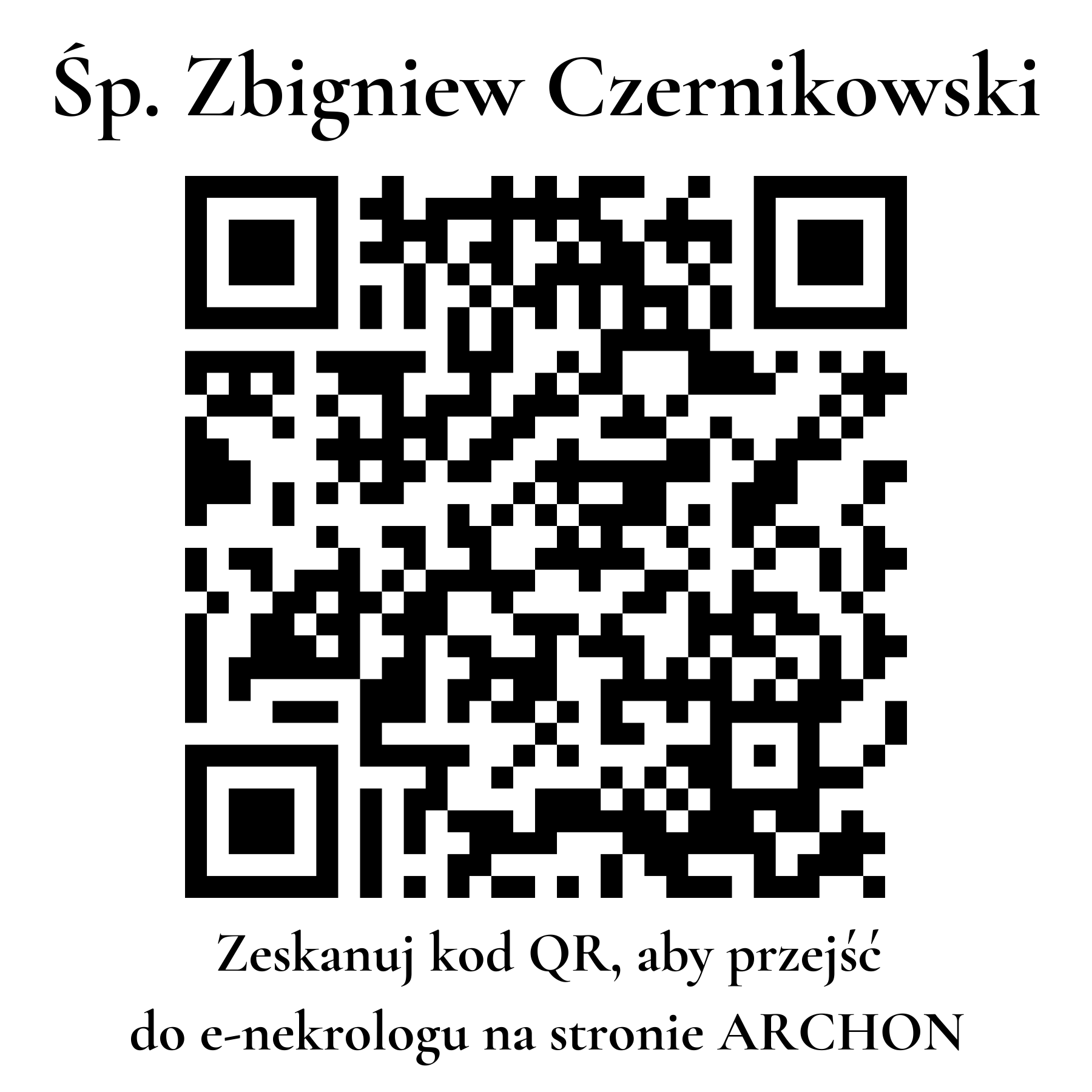 Kod QR do nekrologu Zbigniew Czernikowski