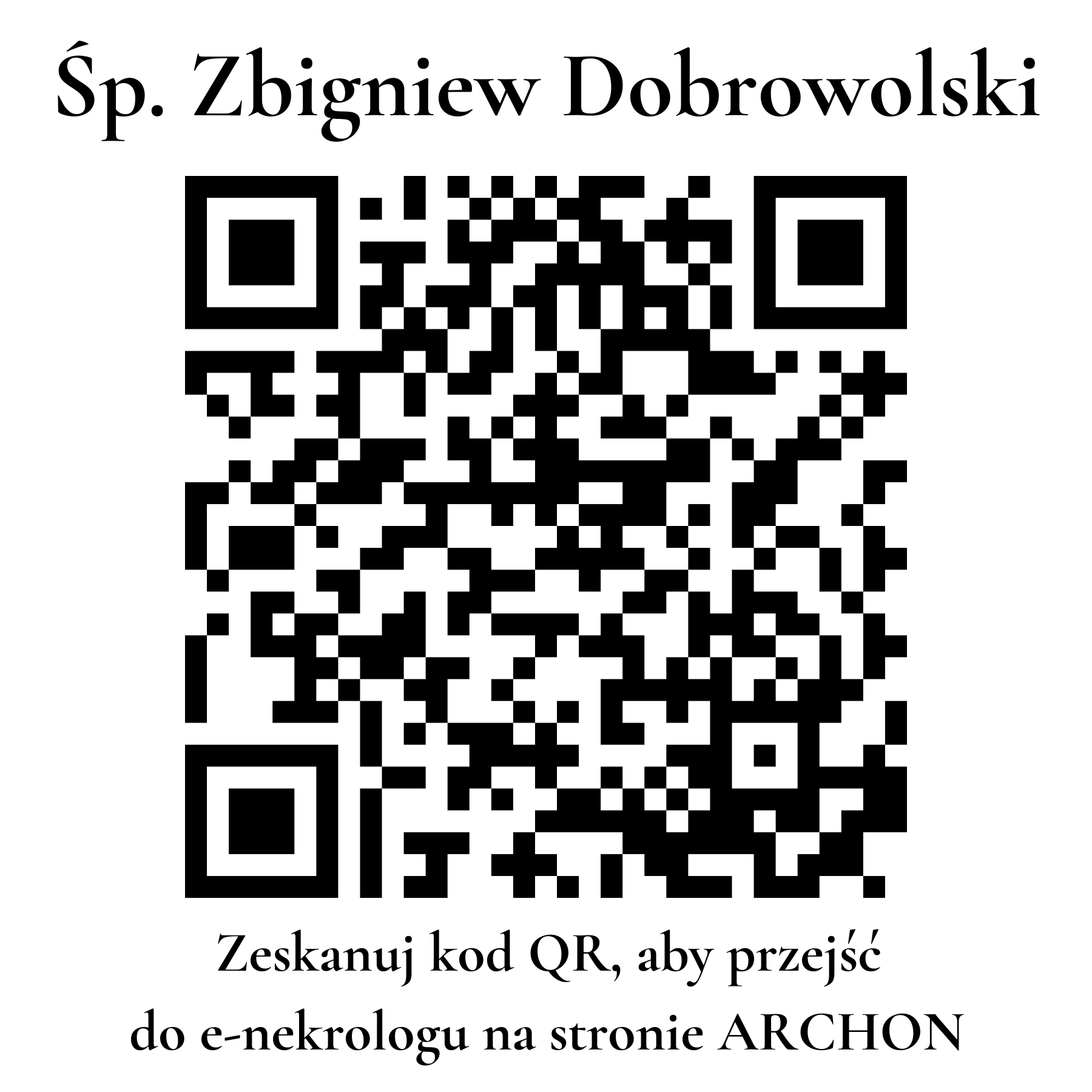Kod QR do nekrologu Zbigniew Dobrowolski Kod QR do nekrologu Zbigniew Dobrowolski