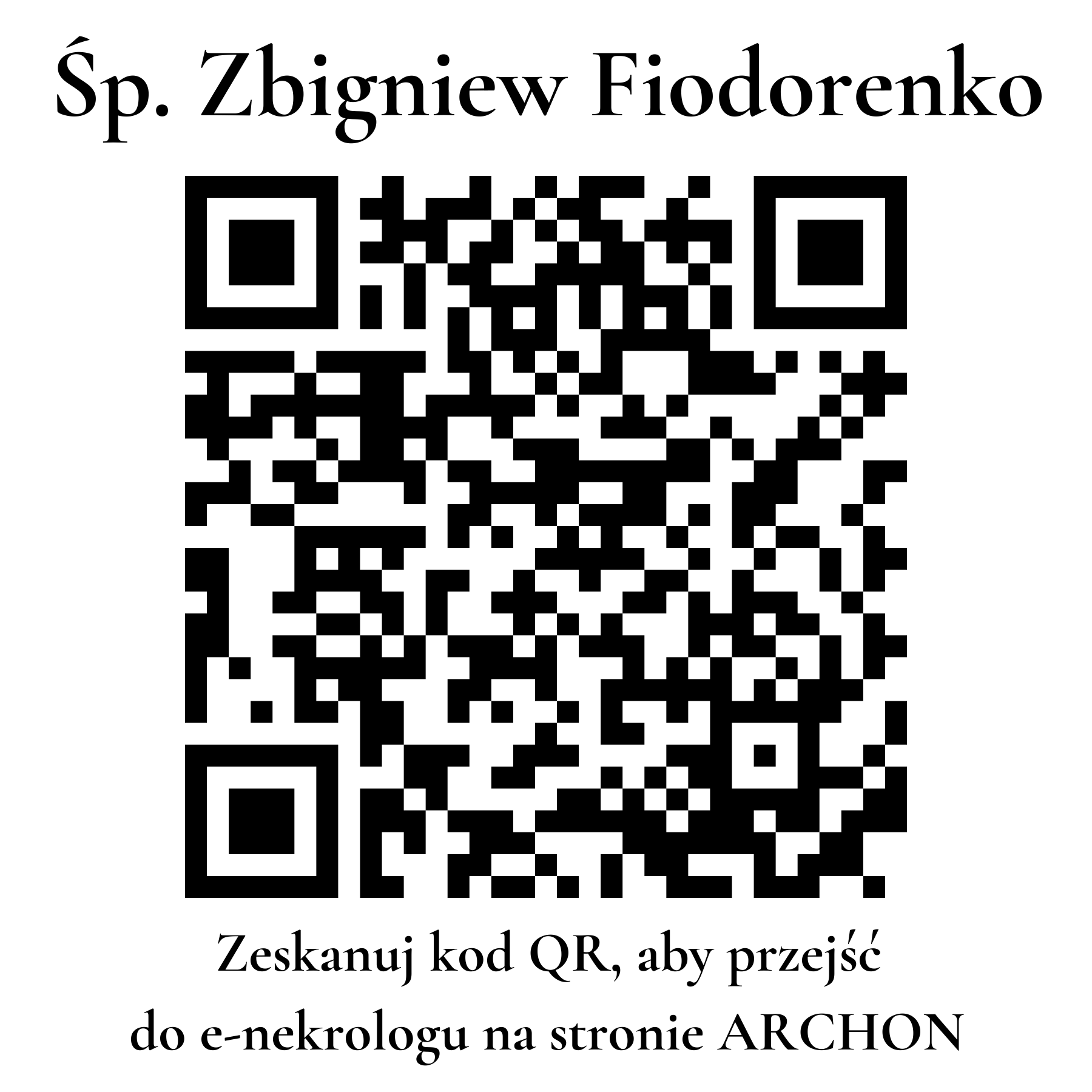 Kod QR do nekrologu Zbigniew Fiodorenko Kod QR do nekrologu Zbigniew Fiodorenko