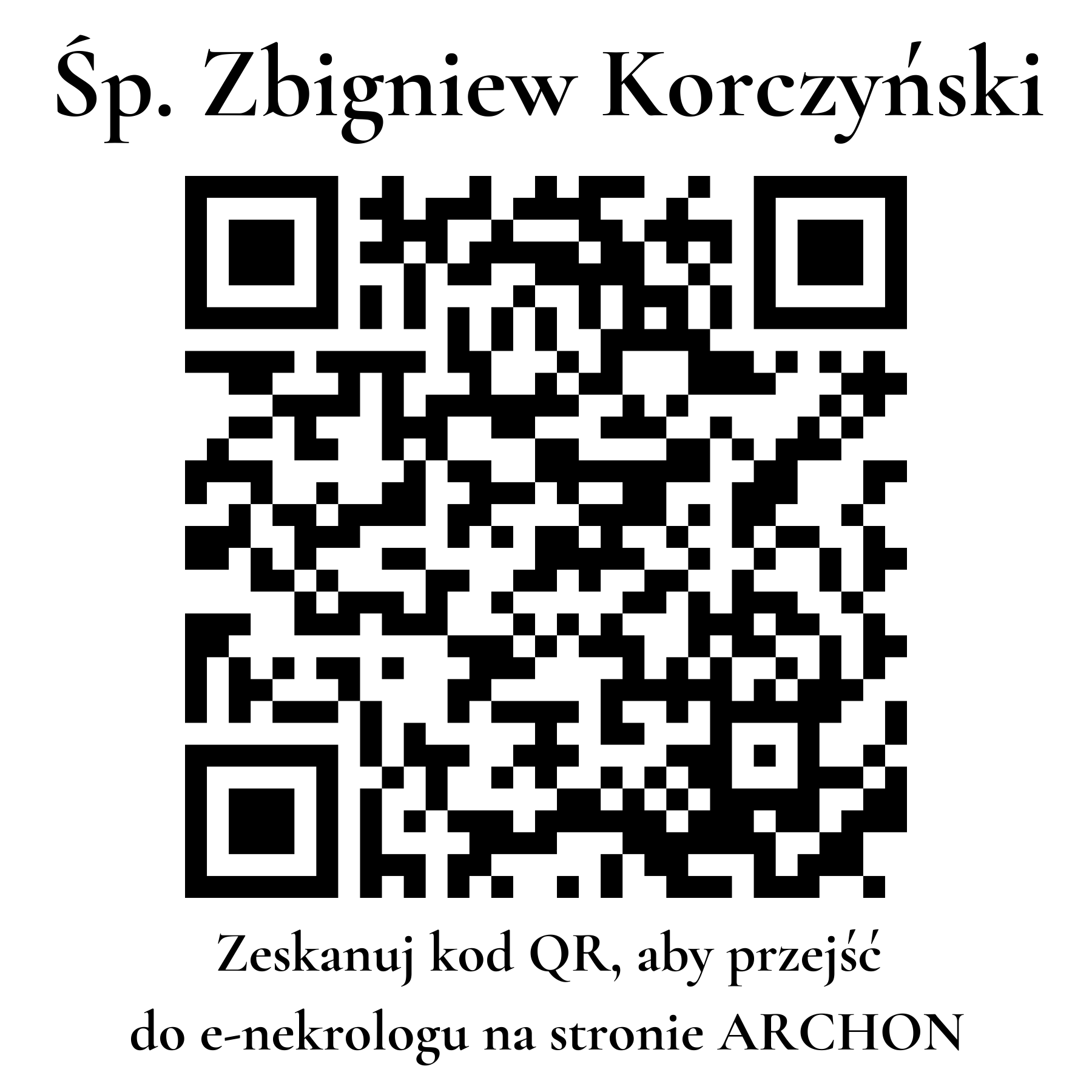 Kod QR do nekrologu Zbigniew Korczyński