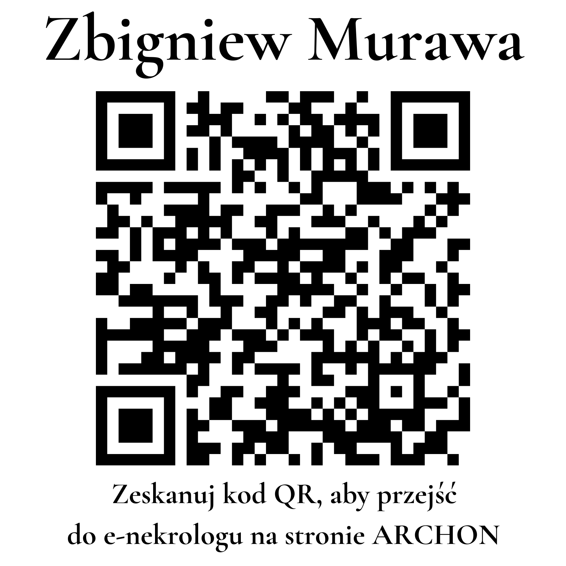 Kod QR do nekrologu Zbigniew Murawa