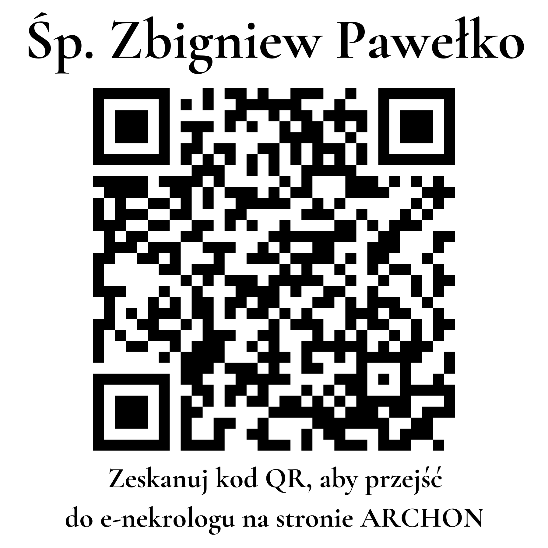 Kod QR do nekrologu Zbigniew Pawełko Kod QR do nekrologu Zbigniew Pawełko