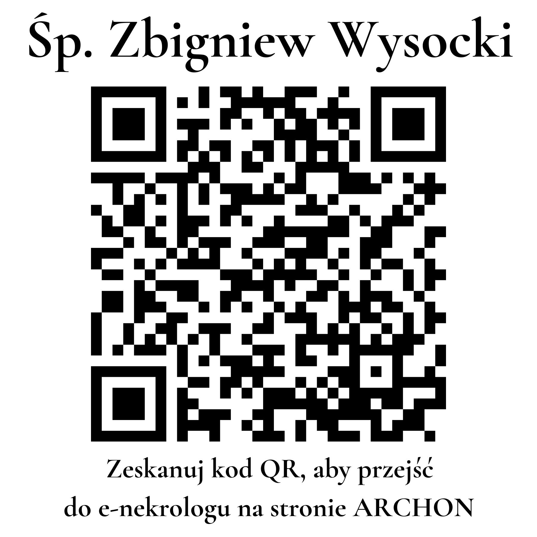 Kod QR do nekrologu Zbigniew Wysocki