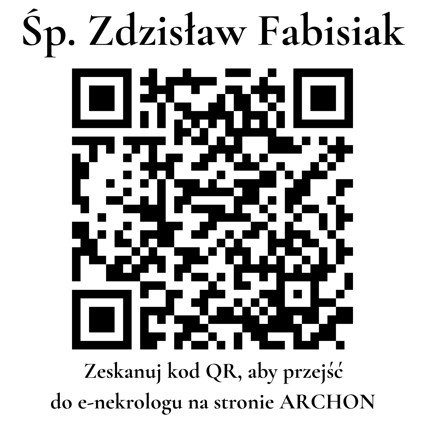 Kod QR do nekrologu Zdzisław Fabisiak