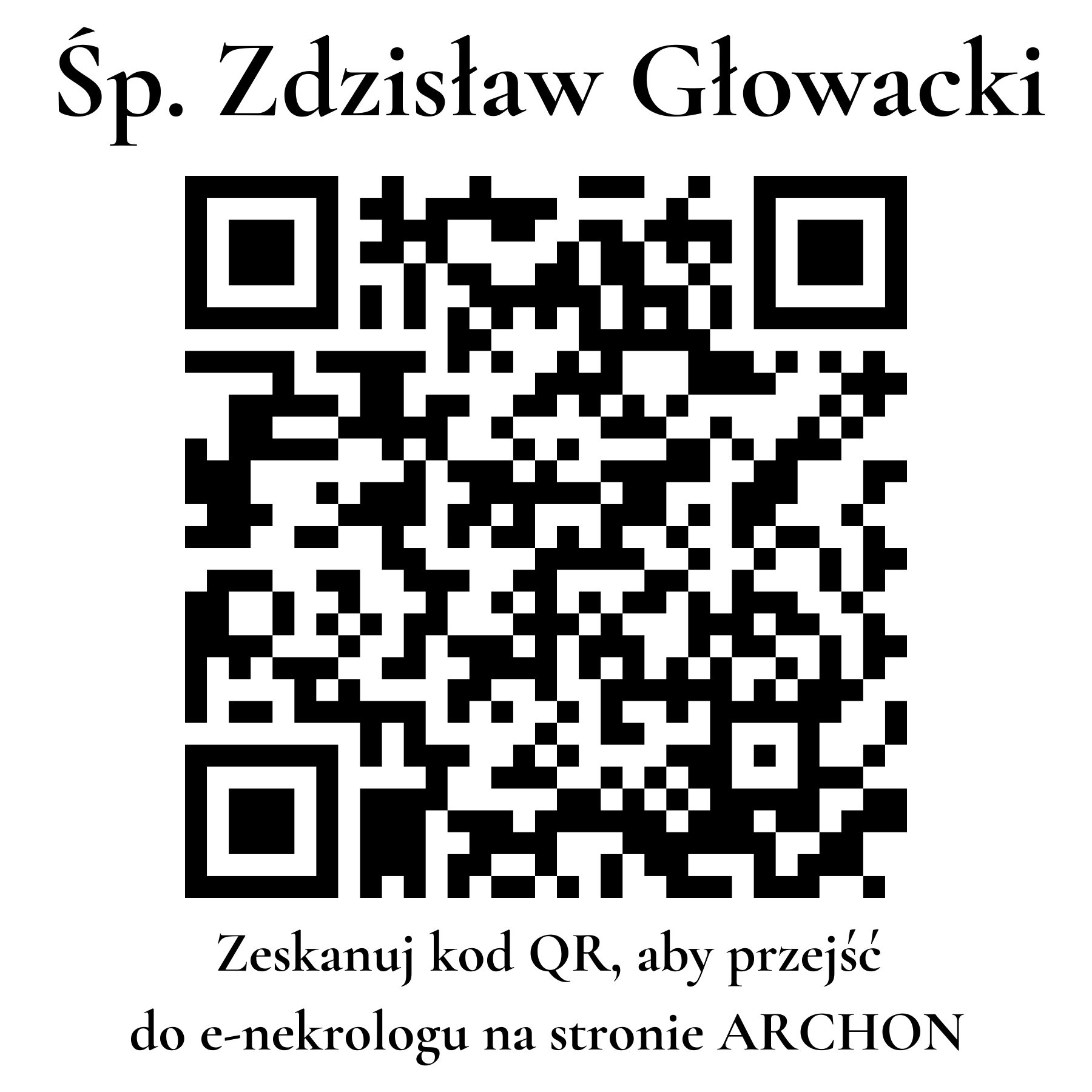Kod QR do nekrologu Zdzisław Głowacki