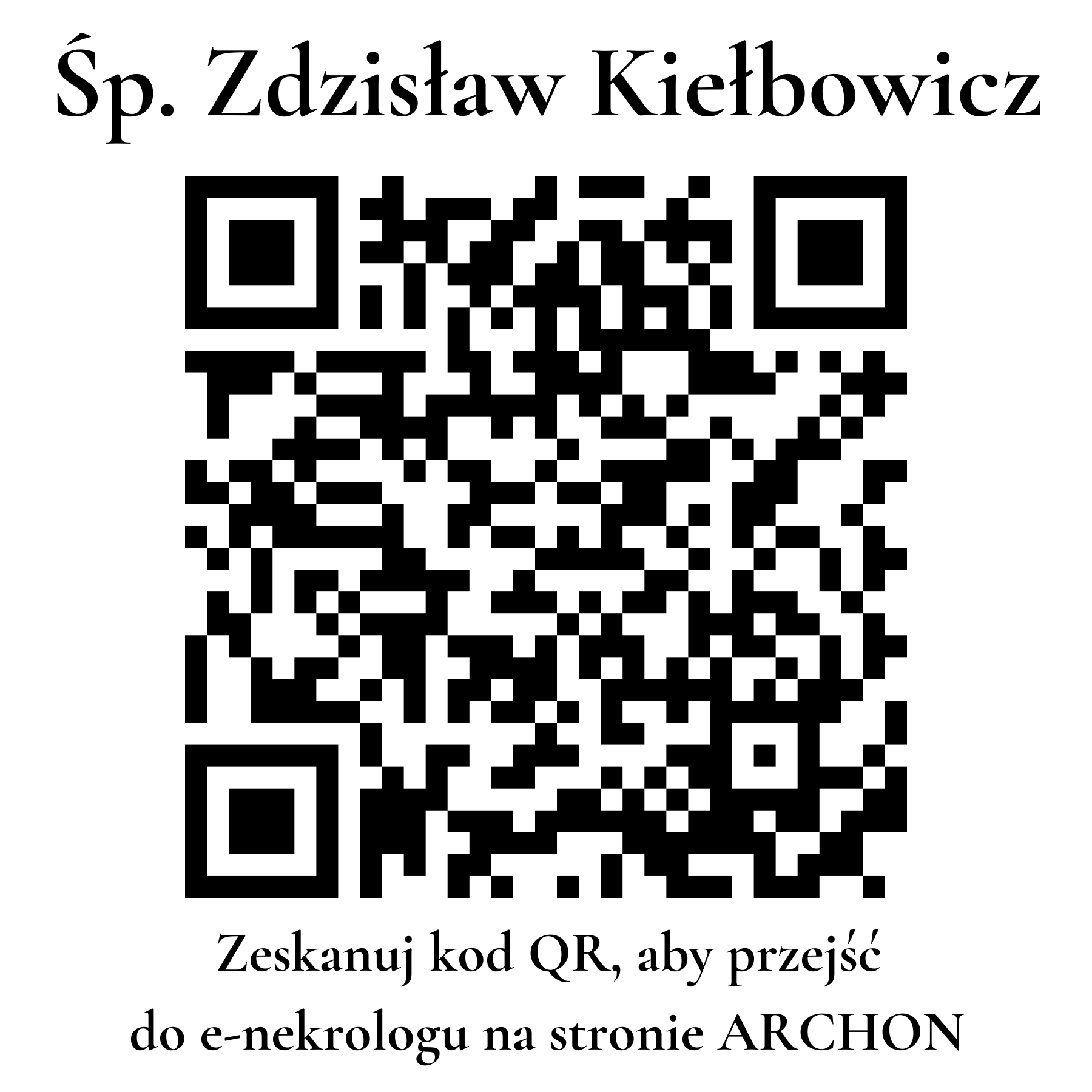 Kod QR do nekrologu Zdzisław Kiełbowicz Kod QR do nekrologu Zdzisław Kiełbowicz