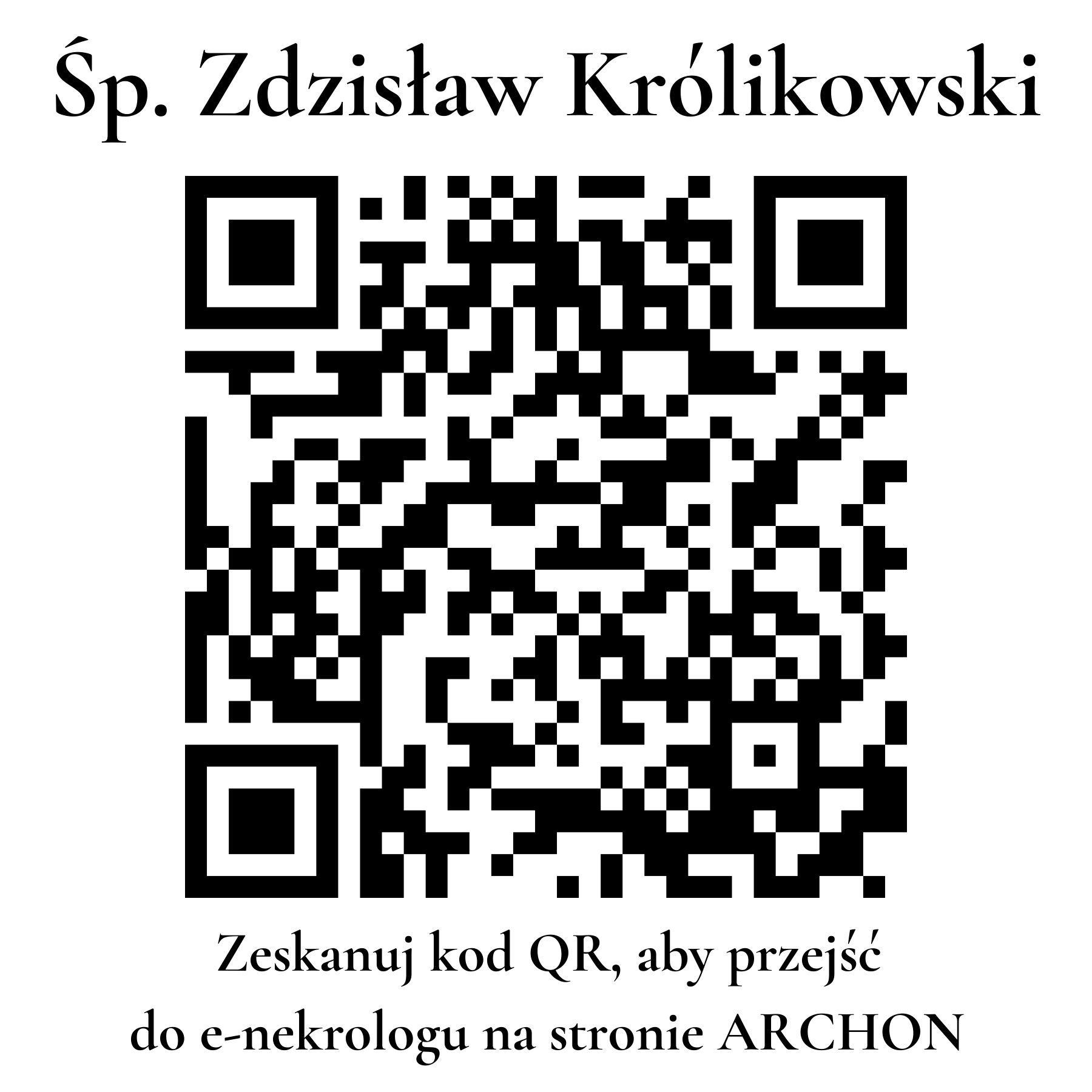 Kod QR do nekrologu Zdzisław Królikowski Kod QR do nekrologu Zdzisław Królikowski