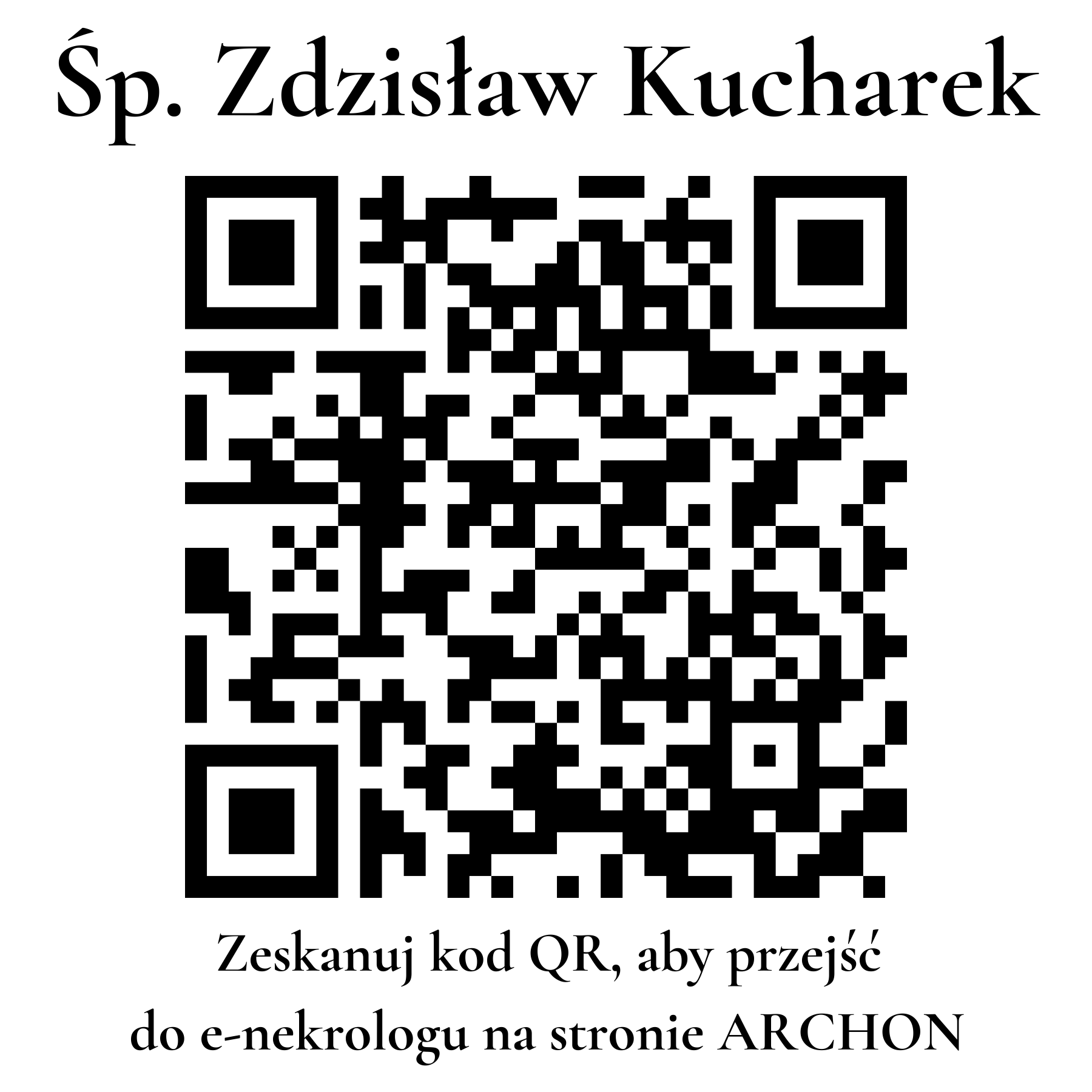 Kod QR do nekrologu Zdzisław Kucharek
