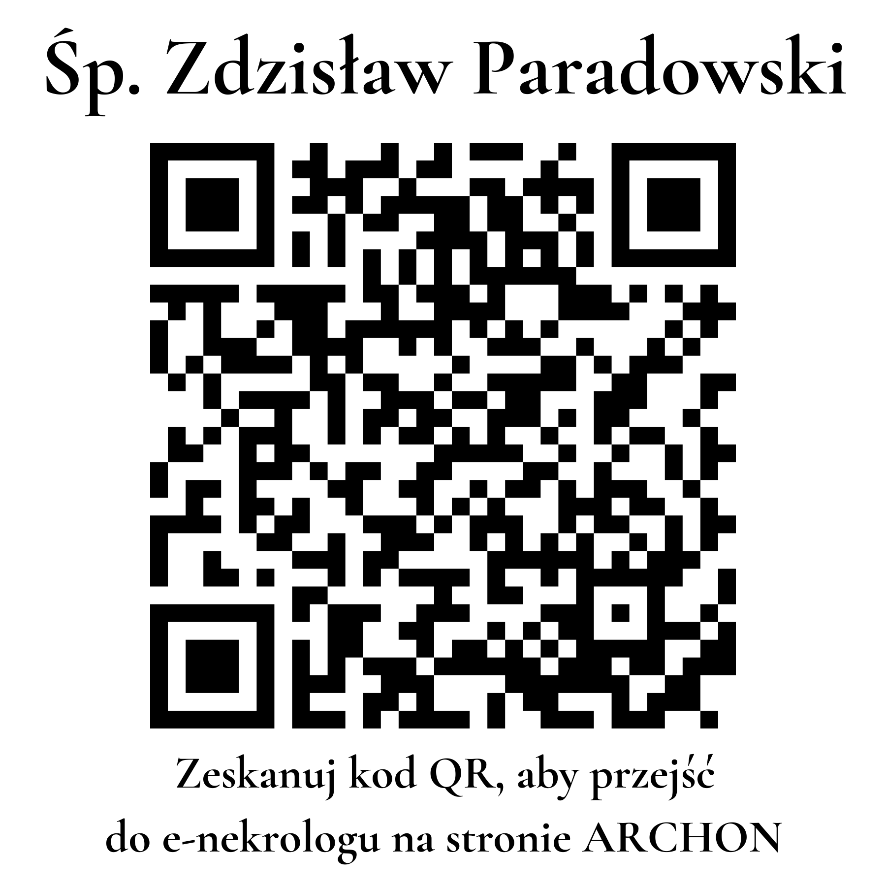 Kod QR do nekrologu Zdzisław Paradowski