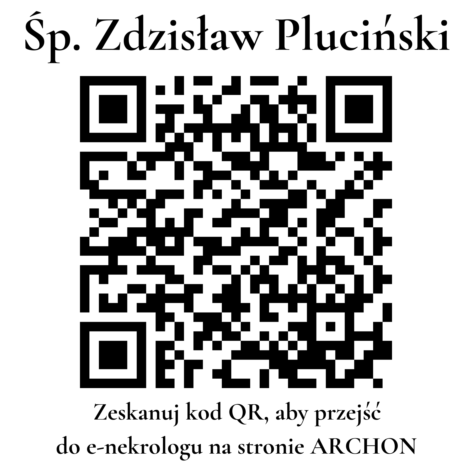 Kod QR do nekrologu Zdzisław Pluciński