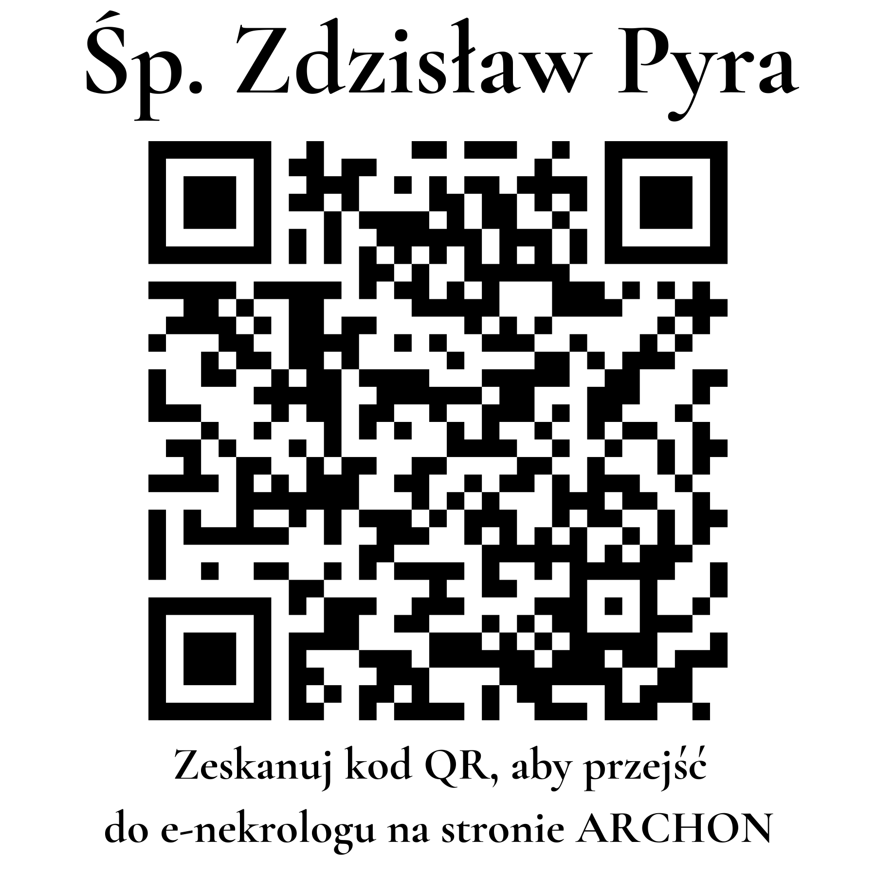Kod QR do nekrologu Zdzisław Pyra