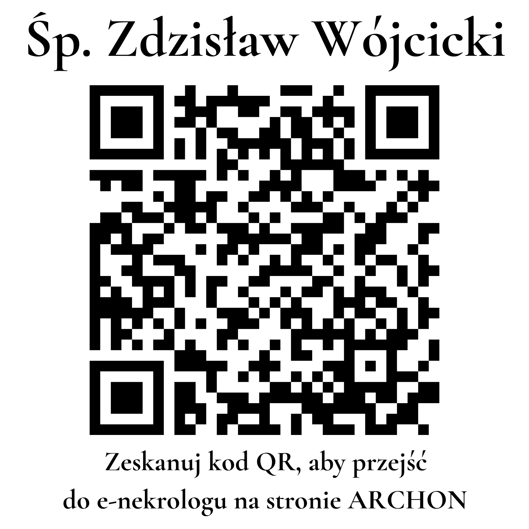 Kod QR do nekrologu Zdzisław Wójcicki