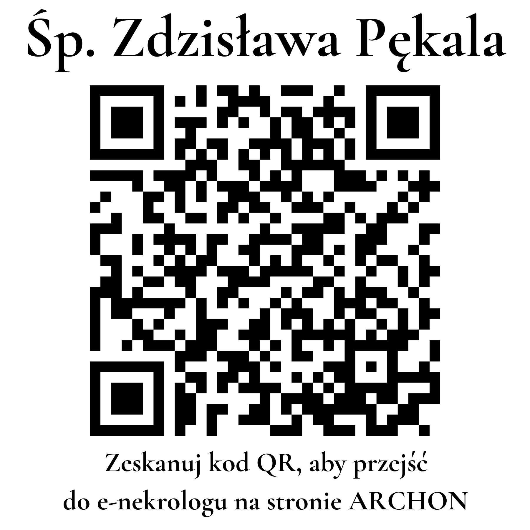 Kod QR do nekrologu Zdzisława Pękala