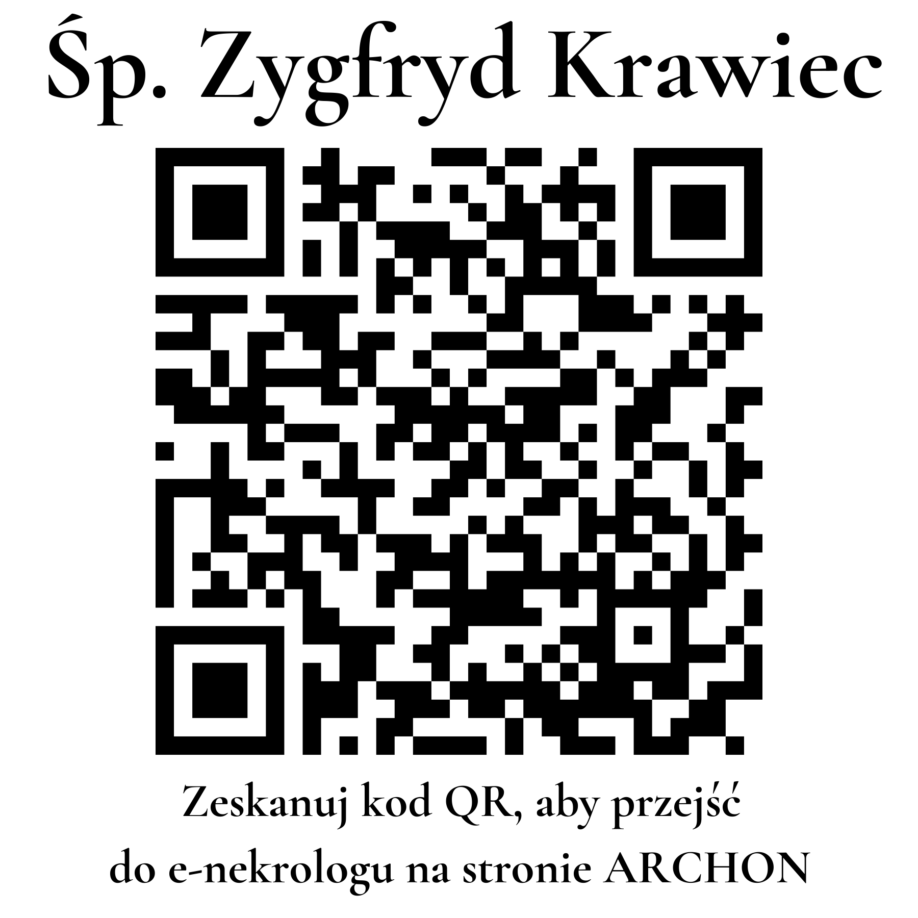 Kod QR do nekrologu Zygfryd Krawiec