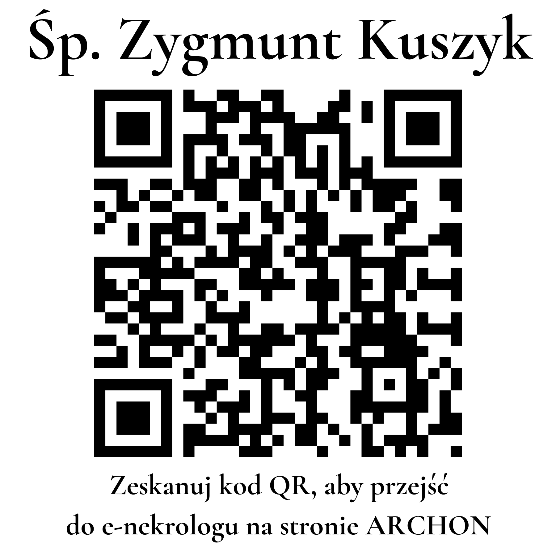 Kod QR do nekrologu Zygmunt Kuszyk